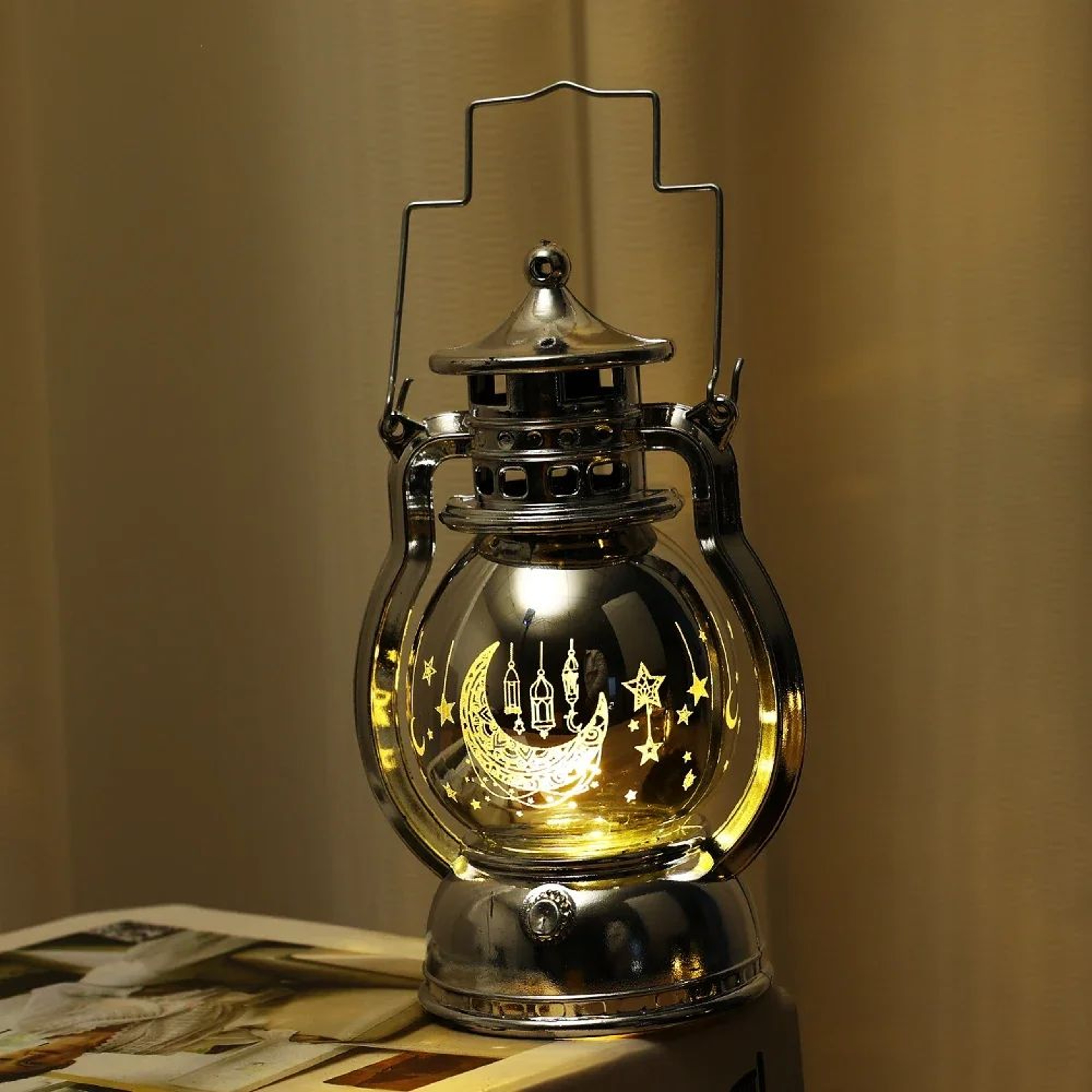 NoorGlow Warm LED Ramadan Retro Lantern – view 8
