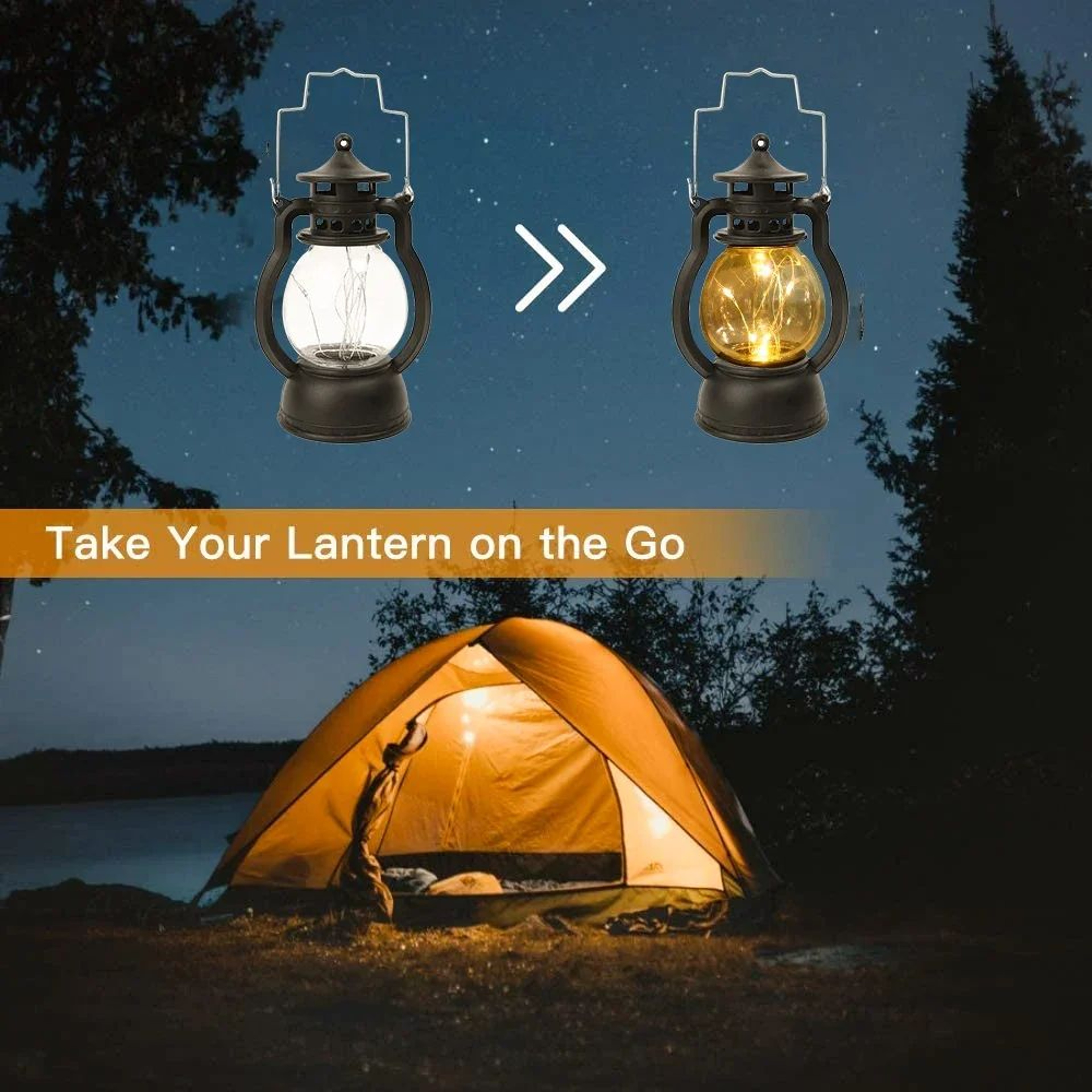 GardenGlow Rechargeable Retro Camping Lantern 3