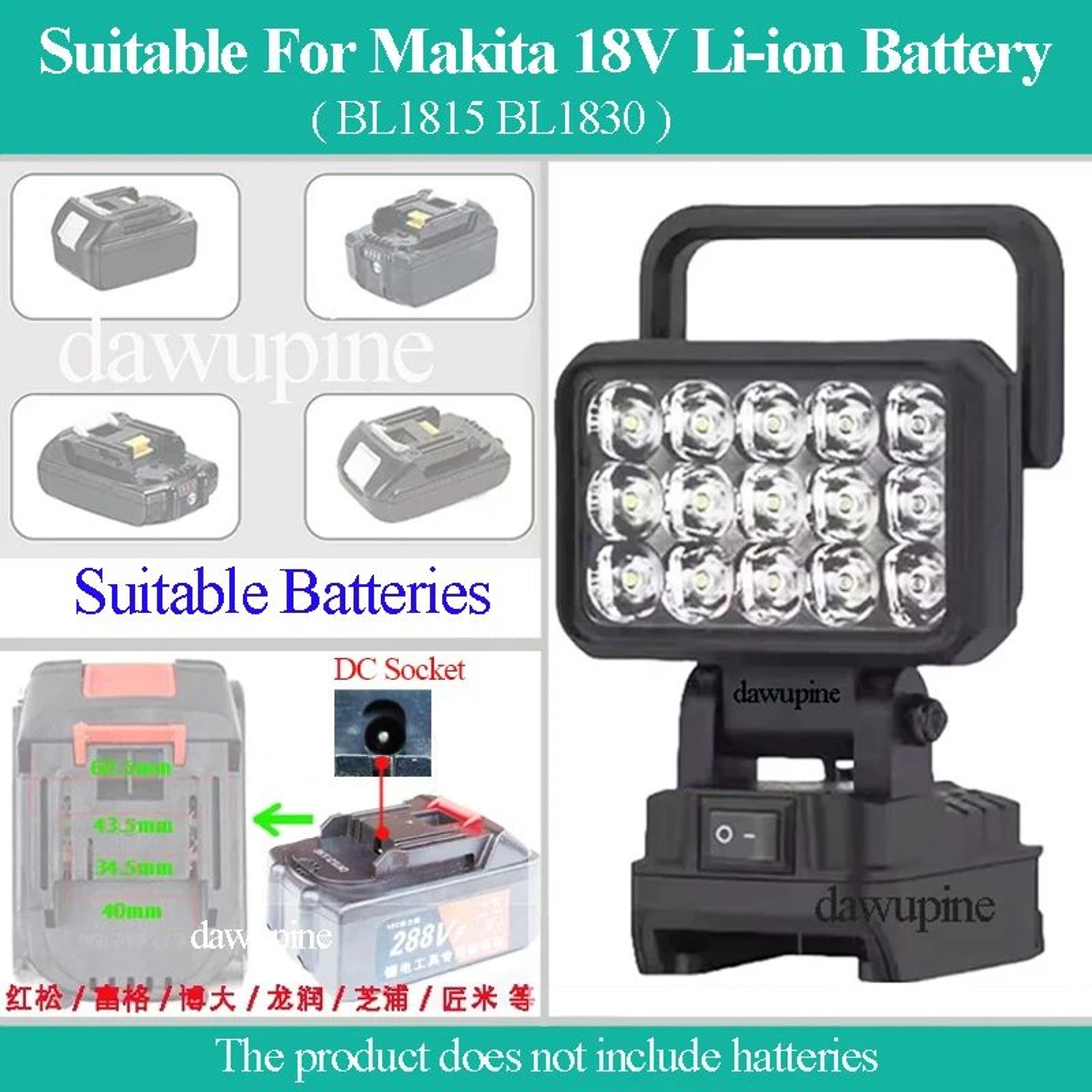 WorkBeam 15 LED Work Light For Makita 18V Battery 0