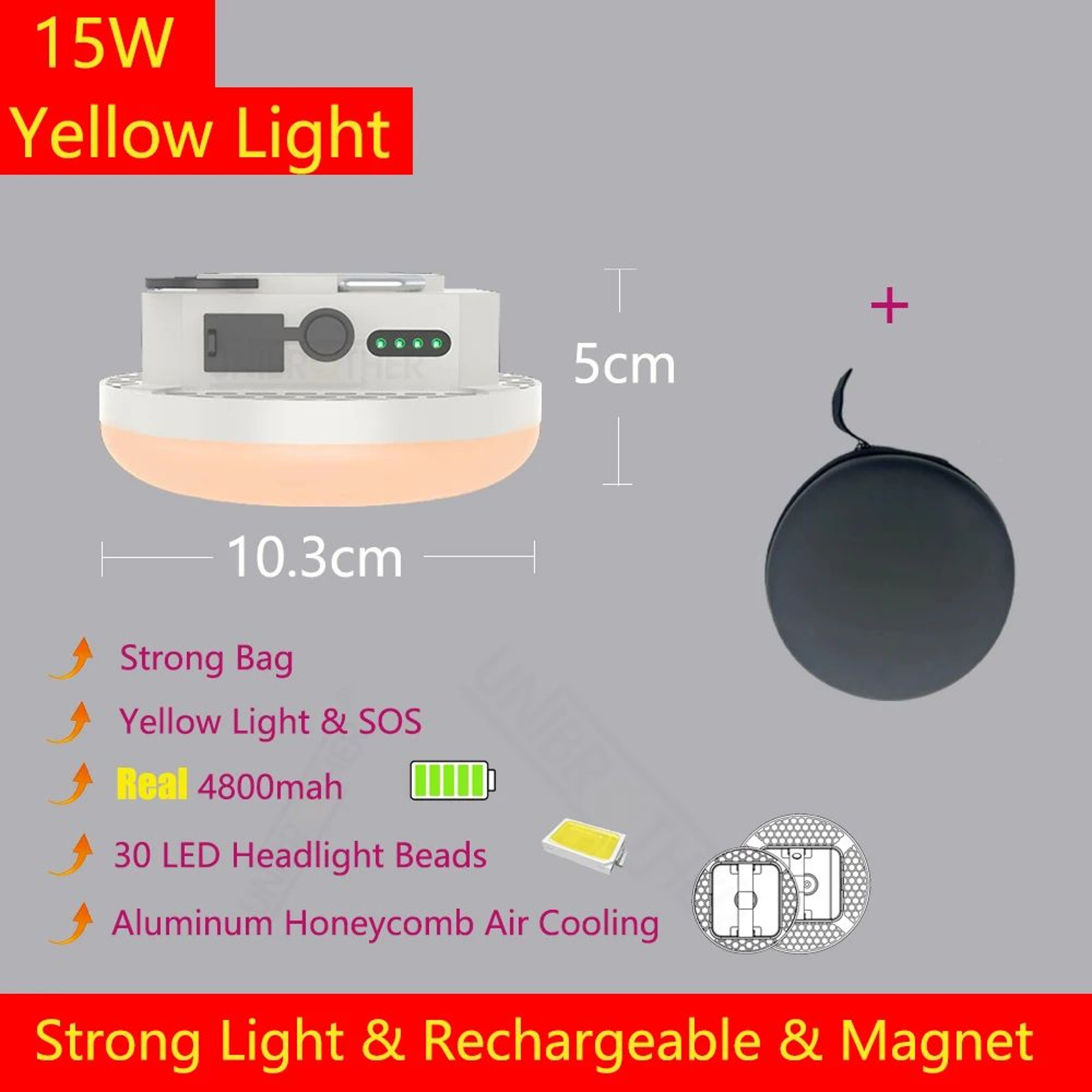 13500mAh Remote Control LED Flood Lantern 7