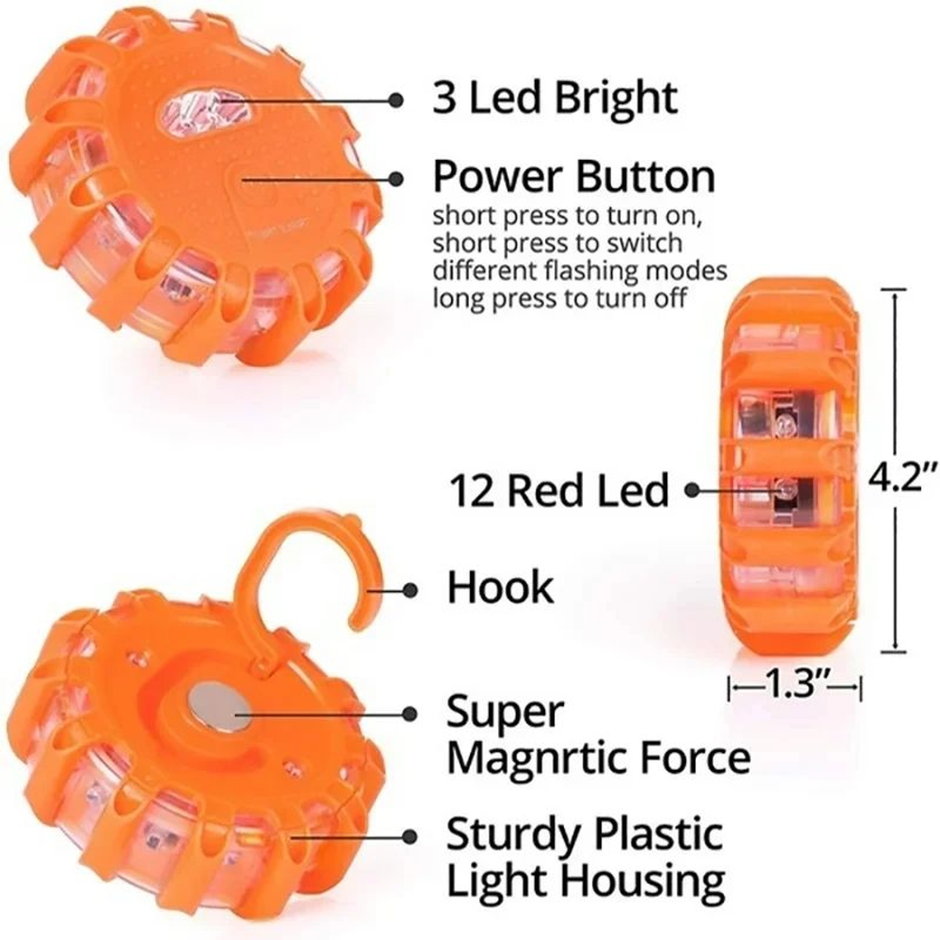 9 Mode Rechargeable LED Emergency Flare 3