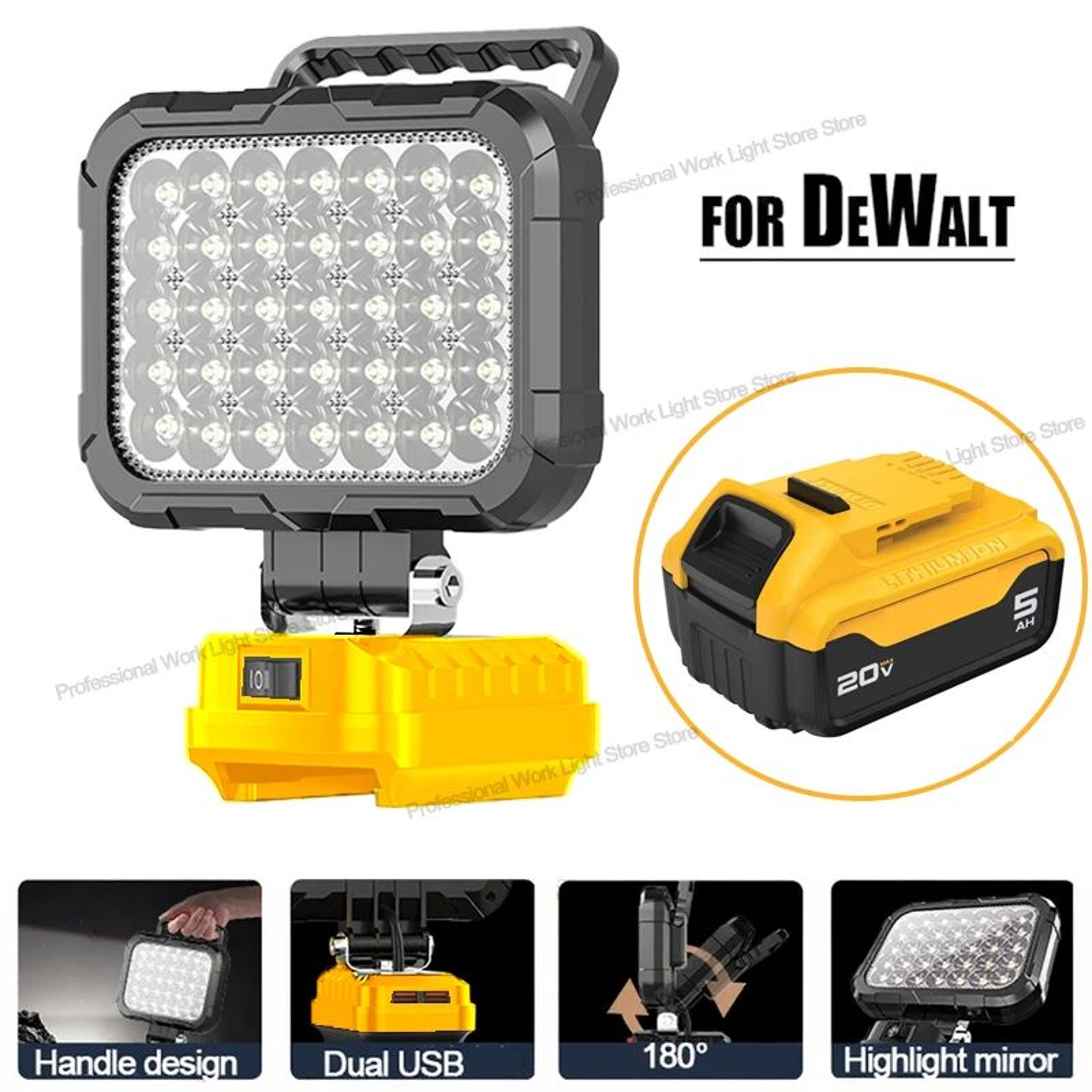 5400LM DeWalt Compatible LED Work Light 0