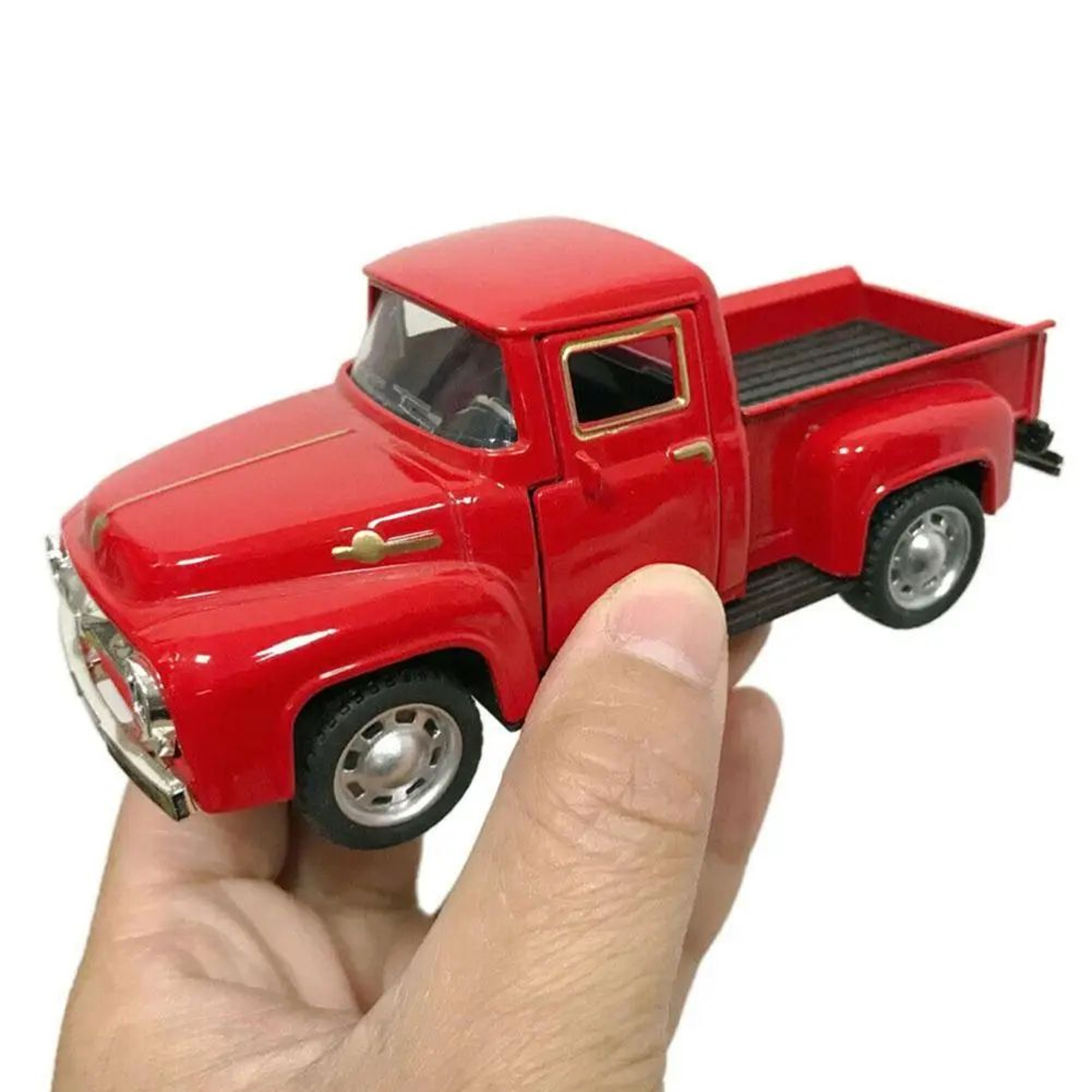 Vintage Red Diecast Pull Back Truck 4