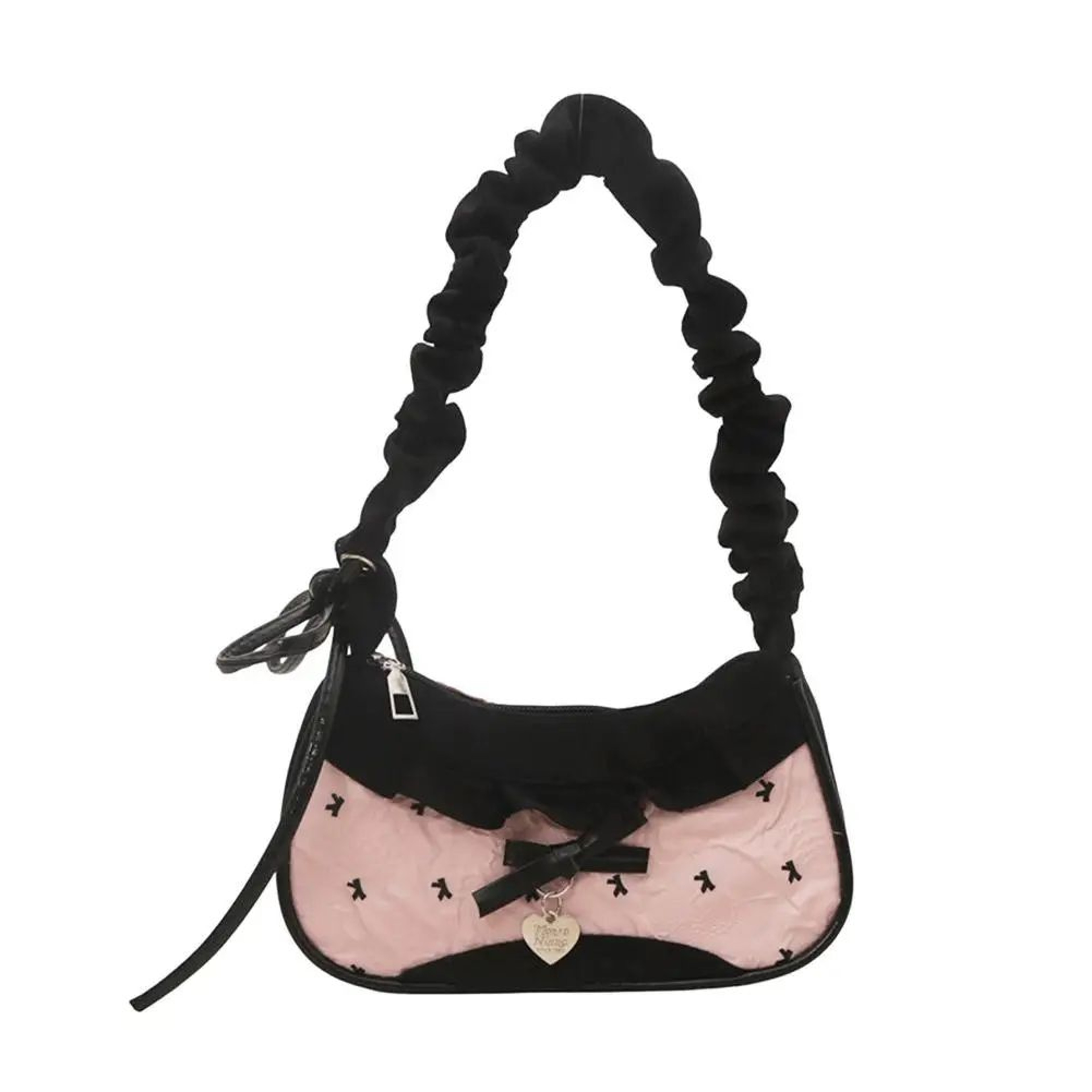 French Bow Plaid Denim Shoulder Bag 6