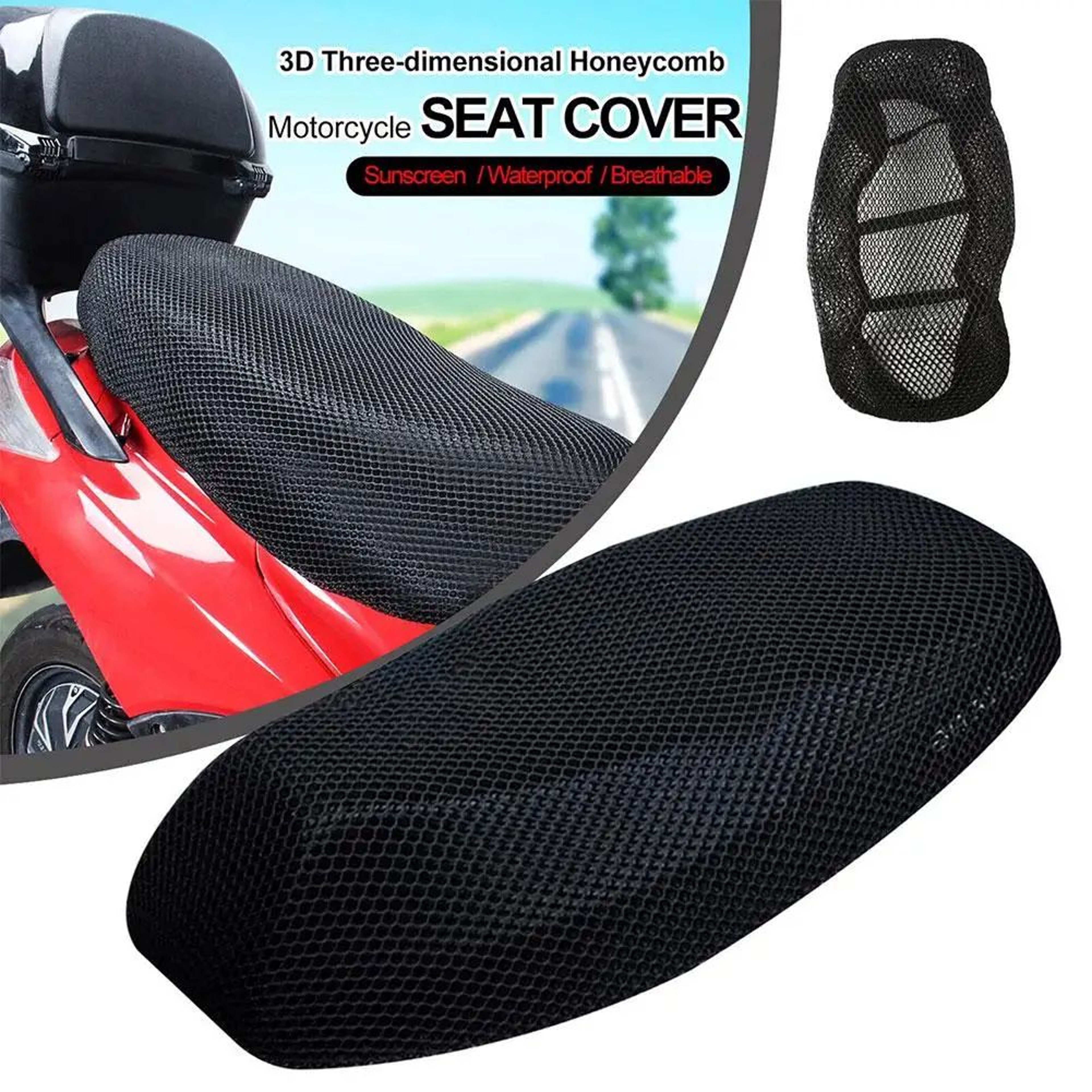 3D Mesh Breathable Motorcycle Seat Cover 0
