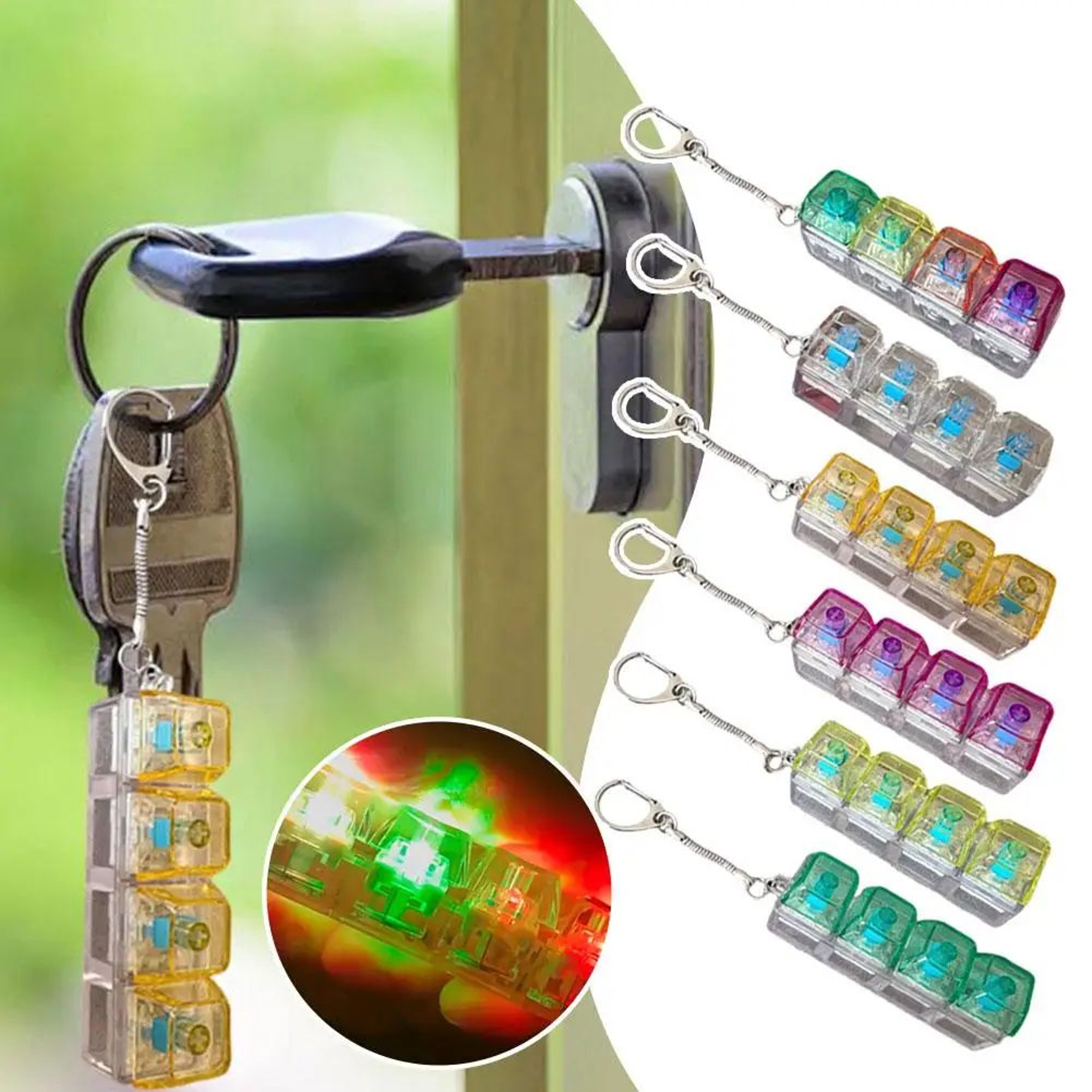 4 Key Luminous Keyboard Fidget Keychain 3