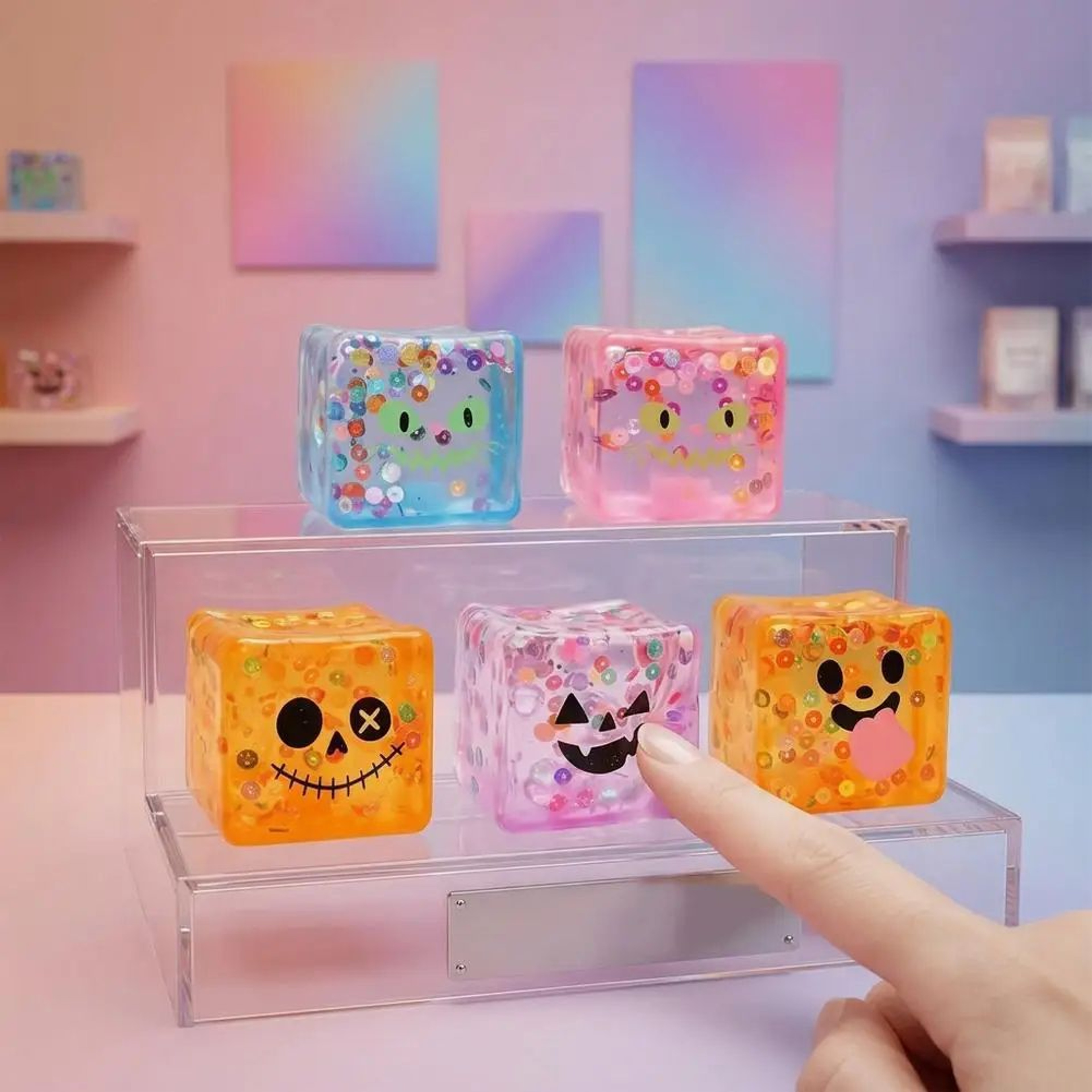 Funny Face Ice Cube Squishy Toy 1