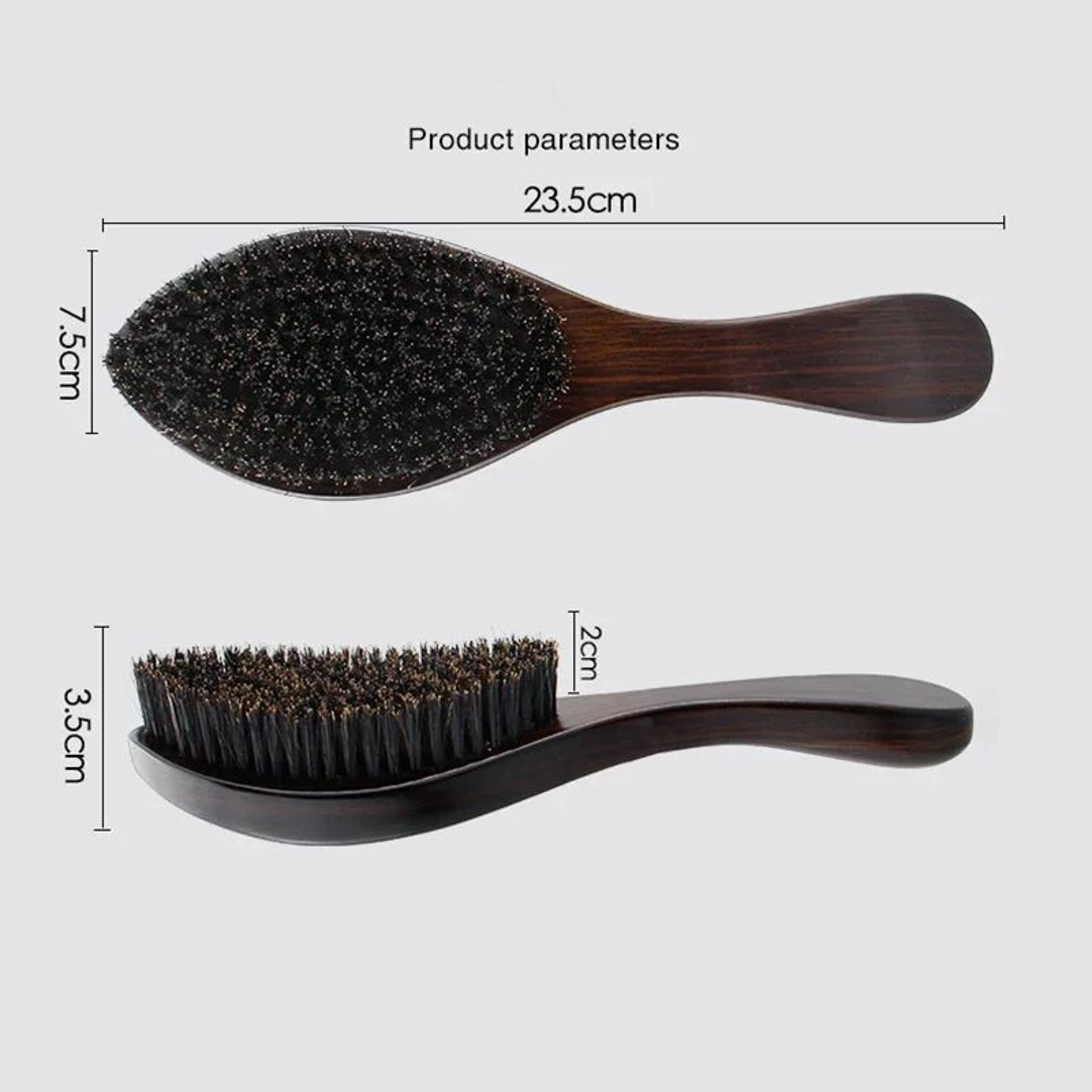 Natural Bristle Wave And Beard Brush 3
