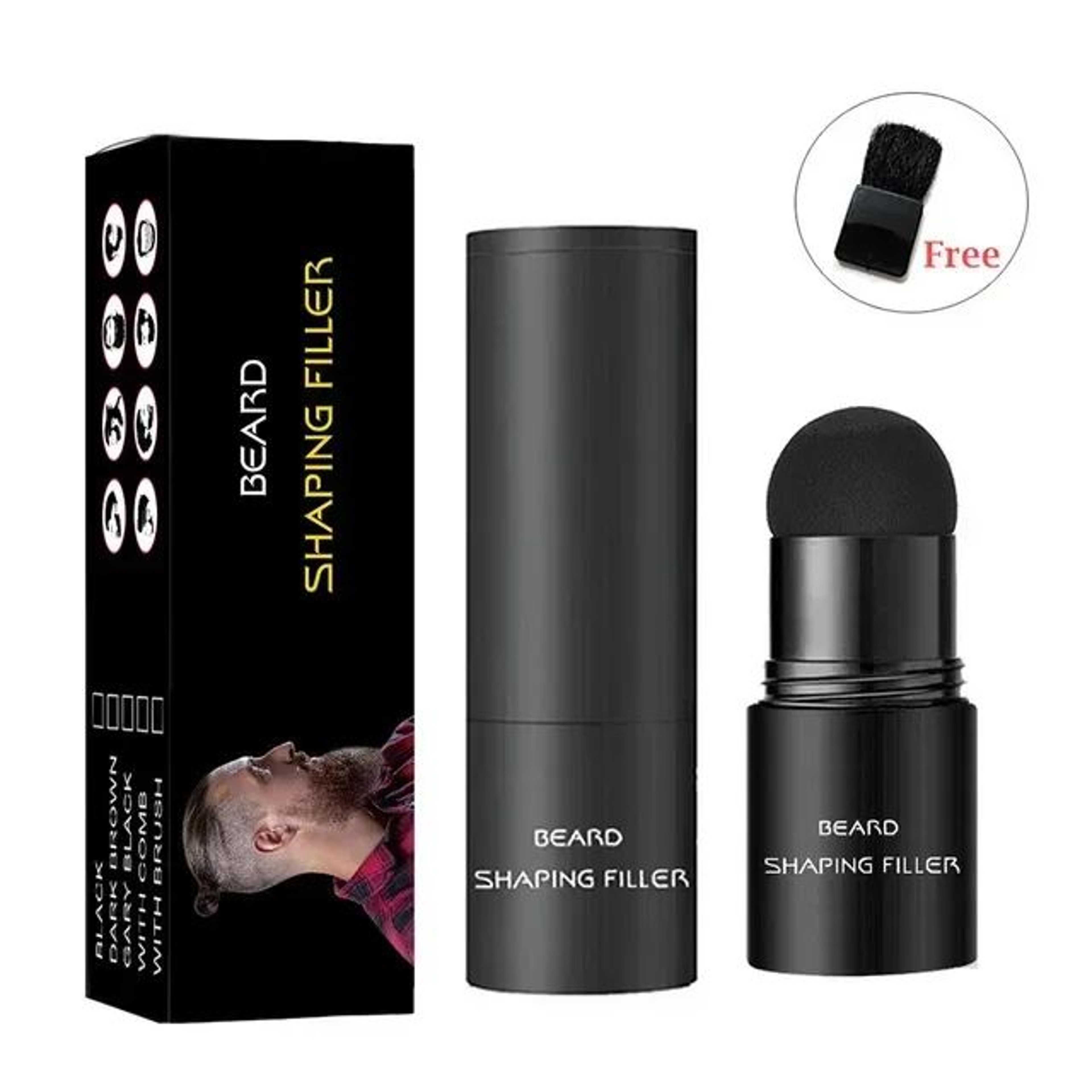 Waterproof Beard Filling Stamp And Brush 6