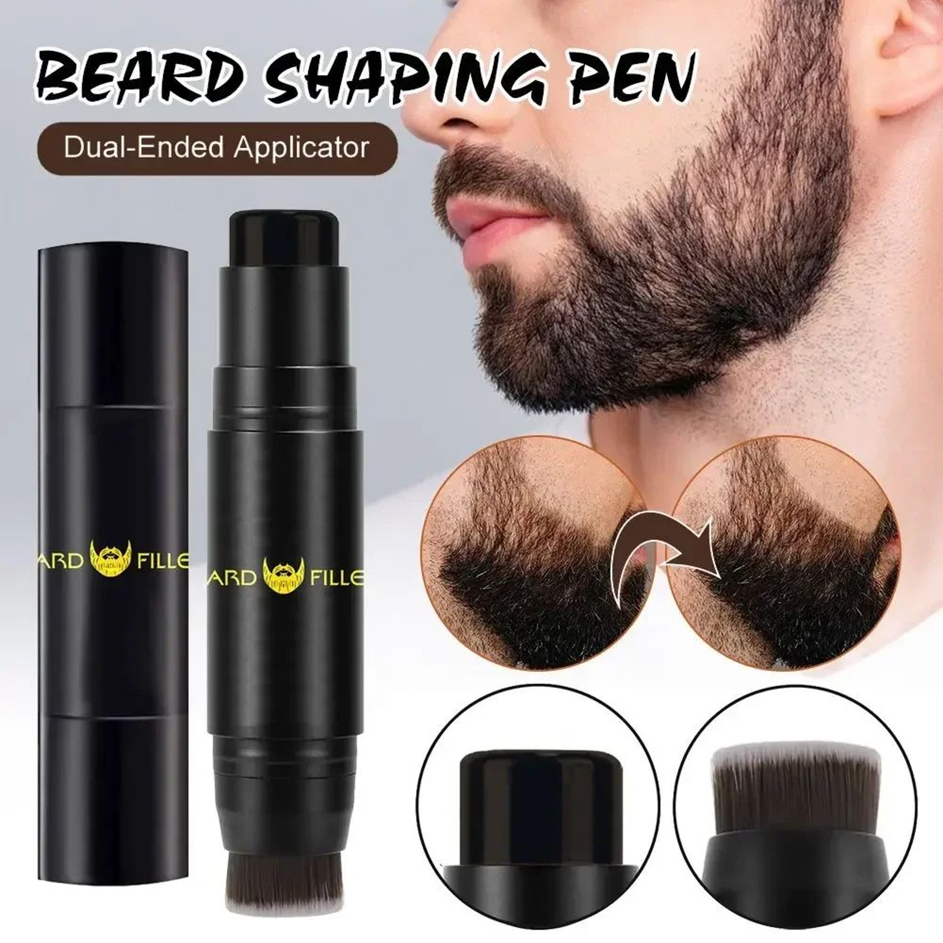 Waterproof Beard Filling Stamp And Brush 0