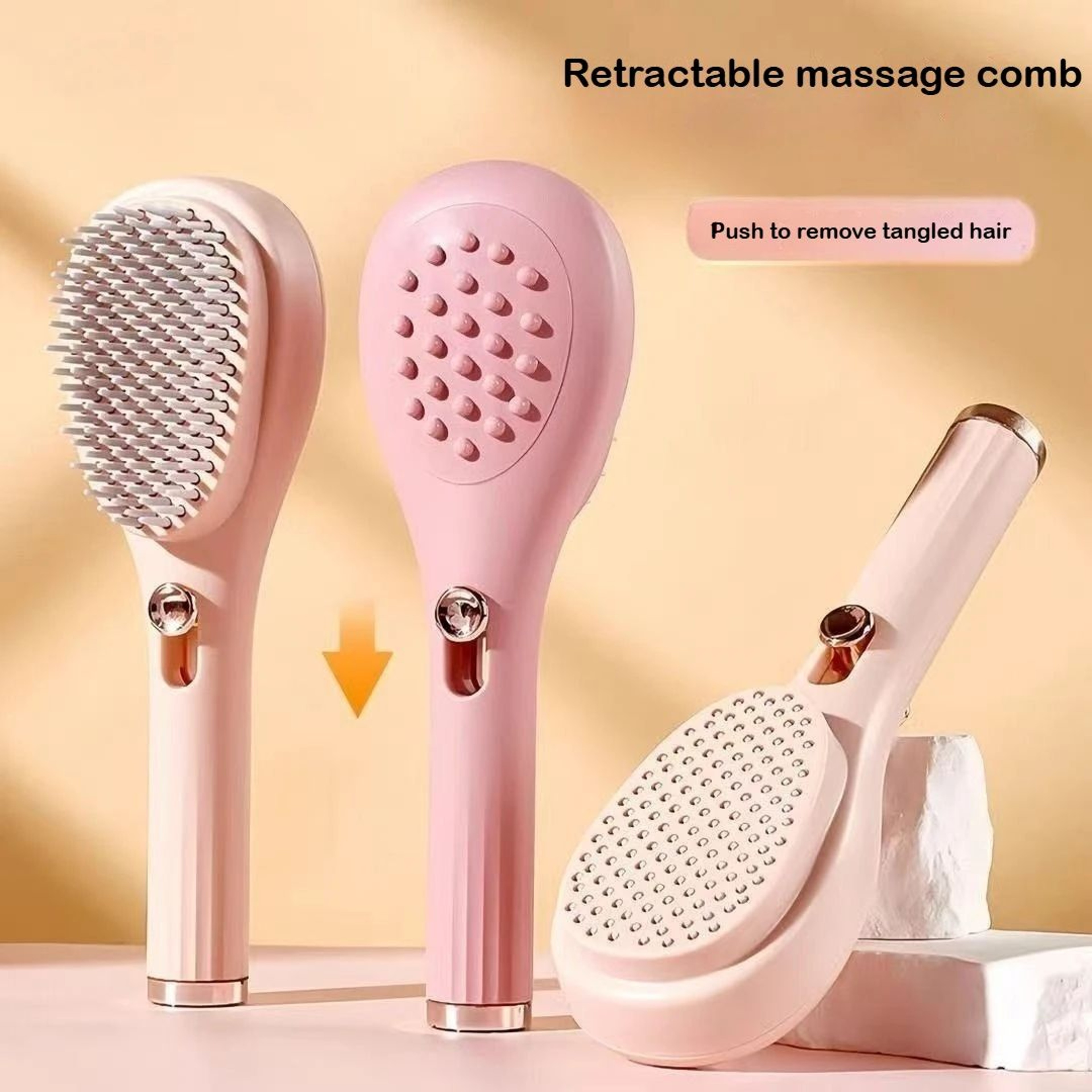 Retractable Self Cleaning Scalp Massage Comb 0