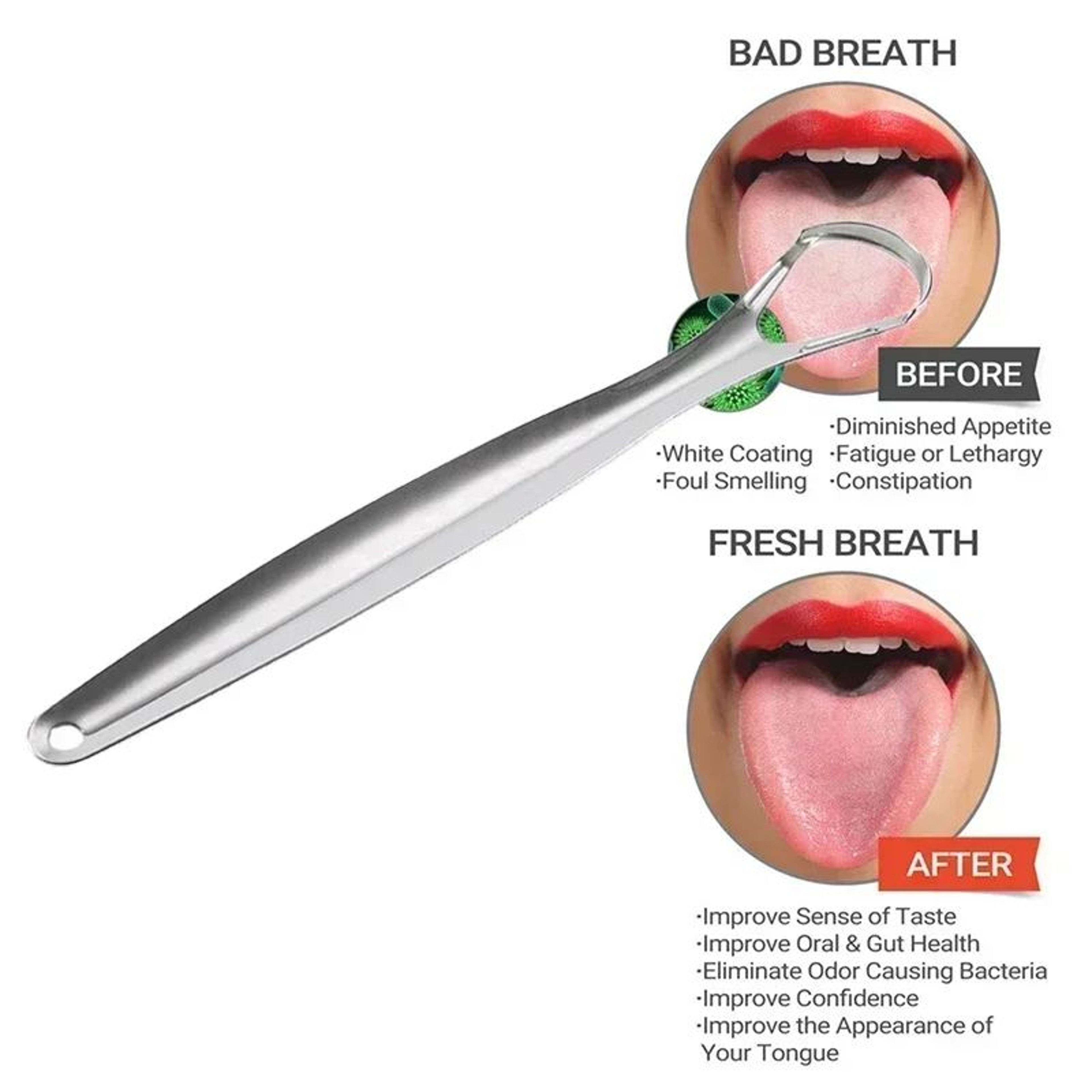 Reusable Stainless Steel Tongue Scraper 1
