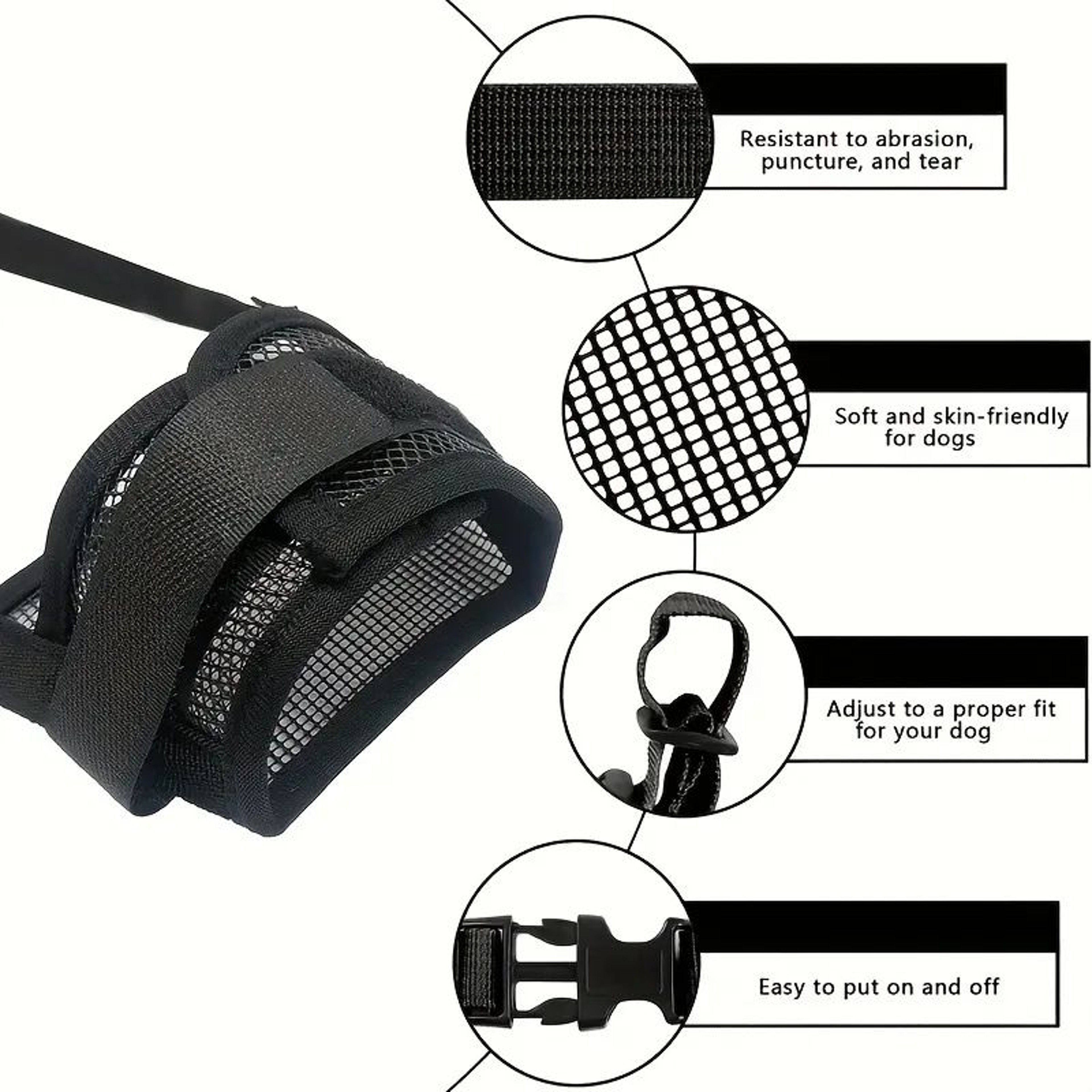 Breathable Adjustable Soft Dog Muzzle 1