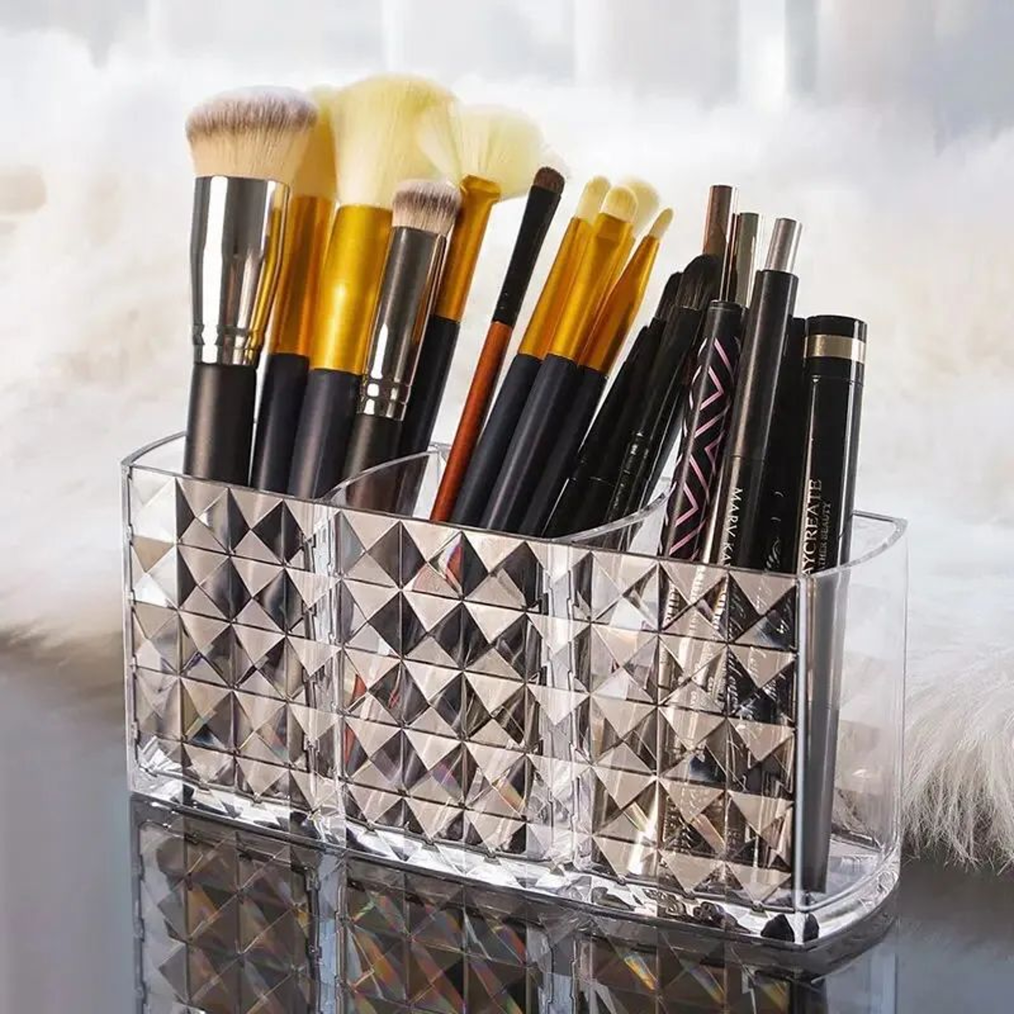 Clear Acrylic Makeup Brush Organizer 4