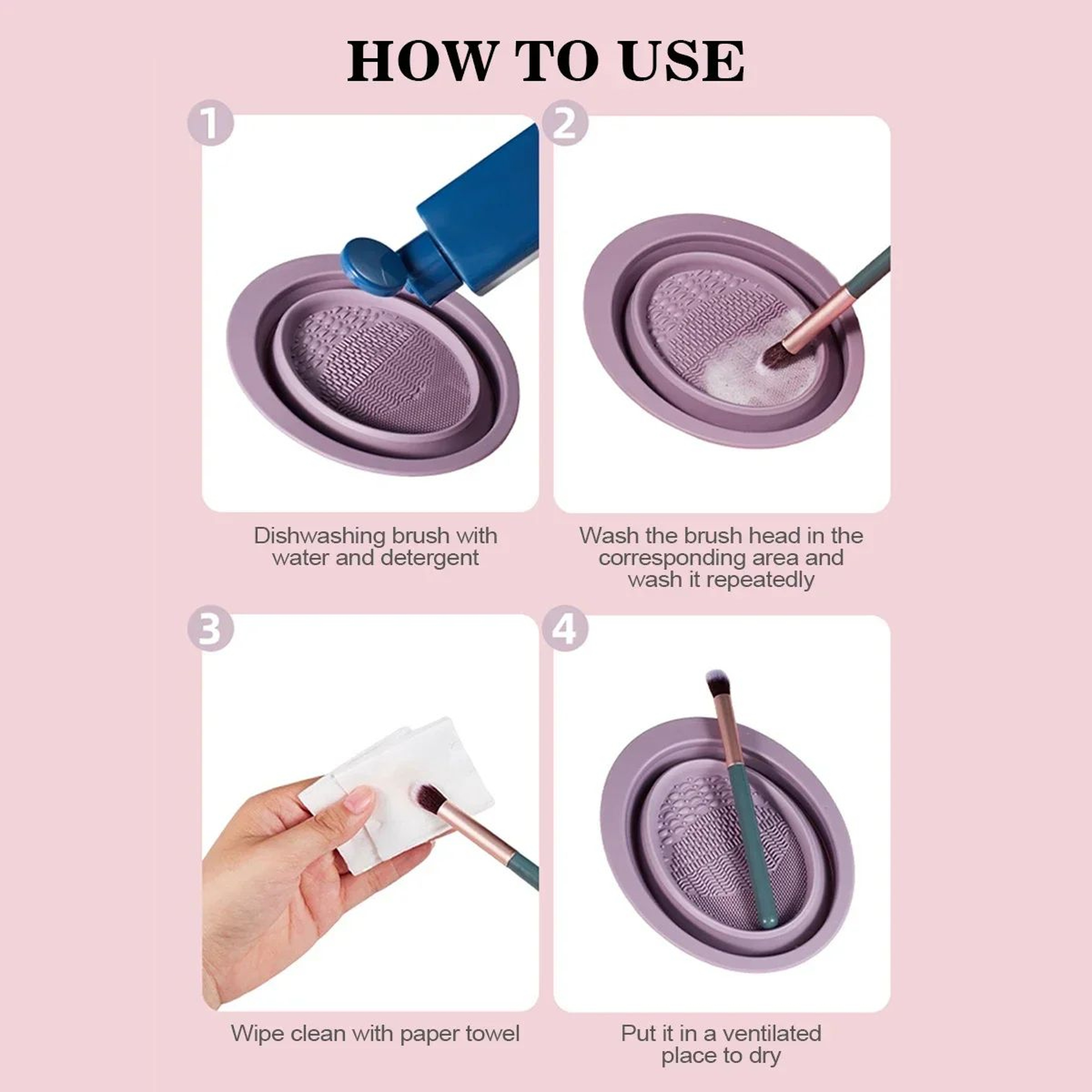 Portable Silicone Makeup Brush Cleaning Bowl 3