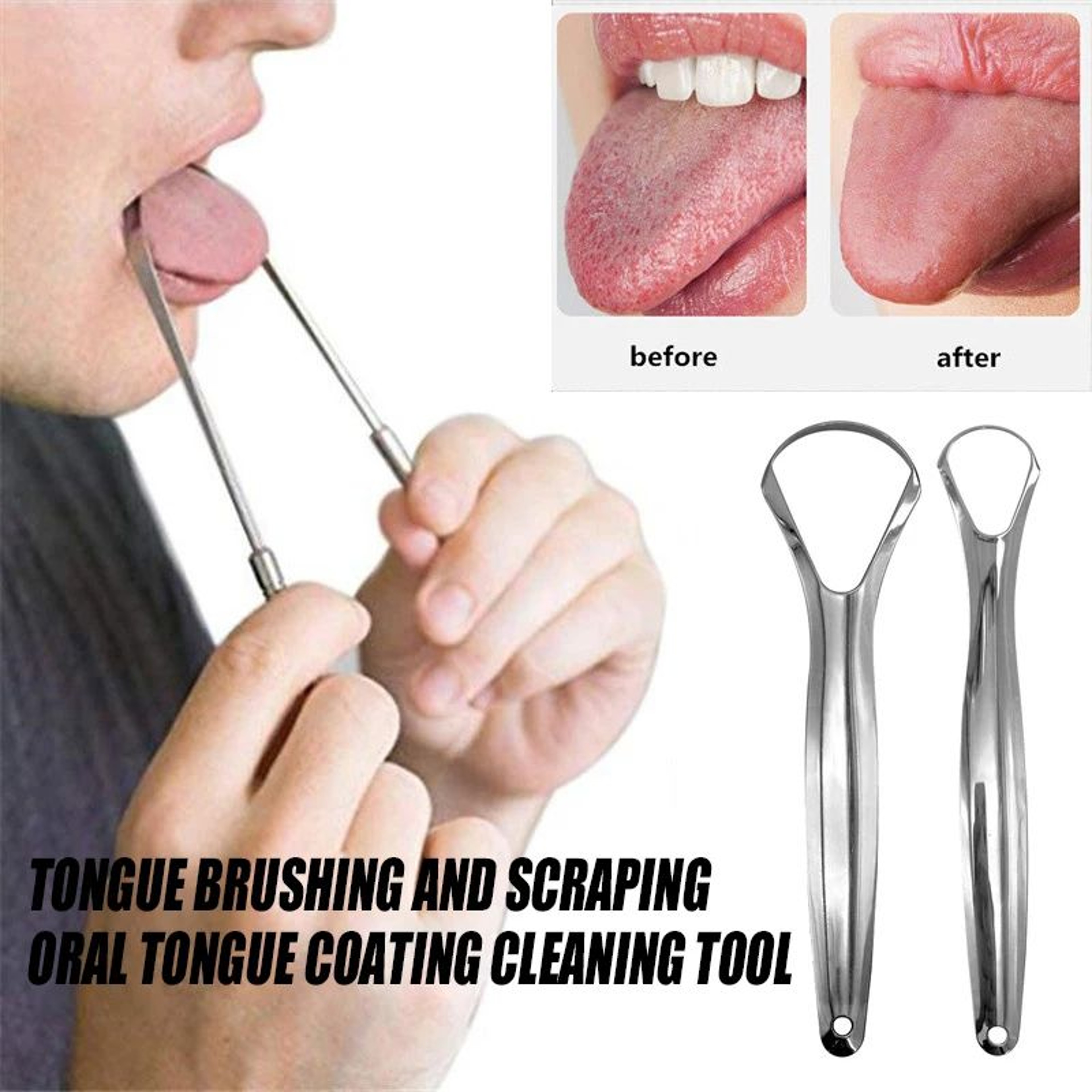 Stainless Steel Tongue Cleaning Scraper 0