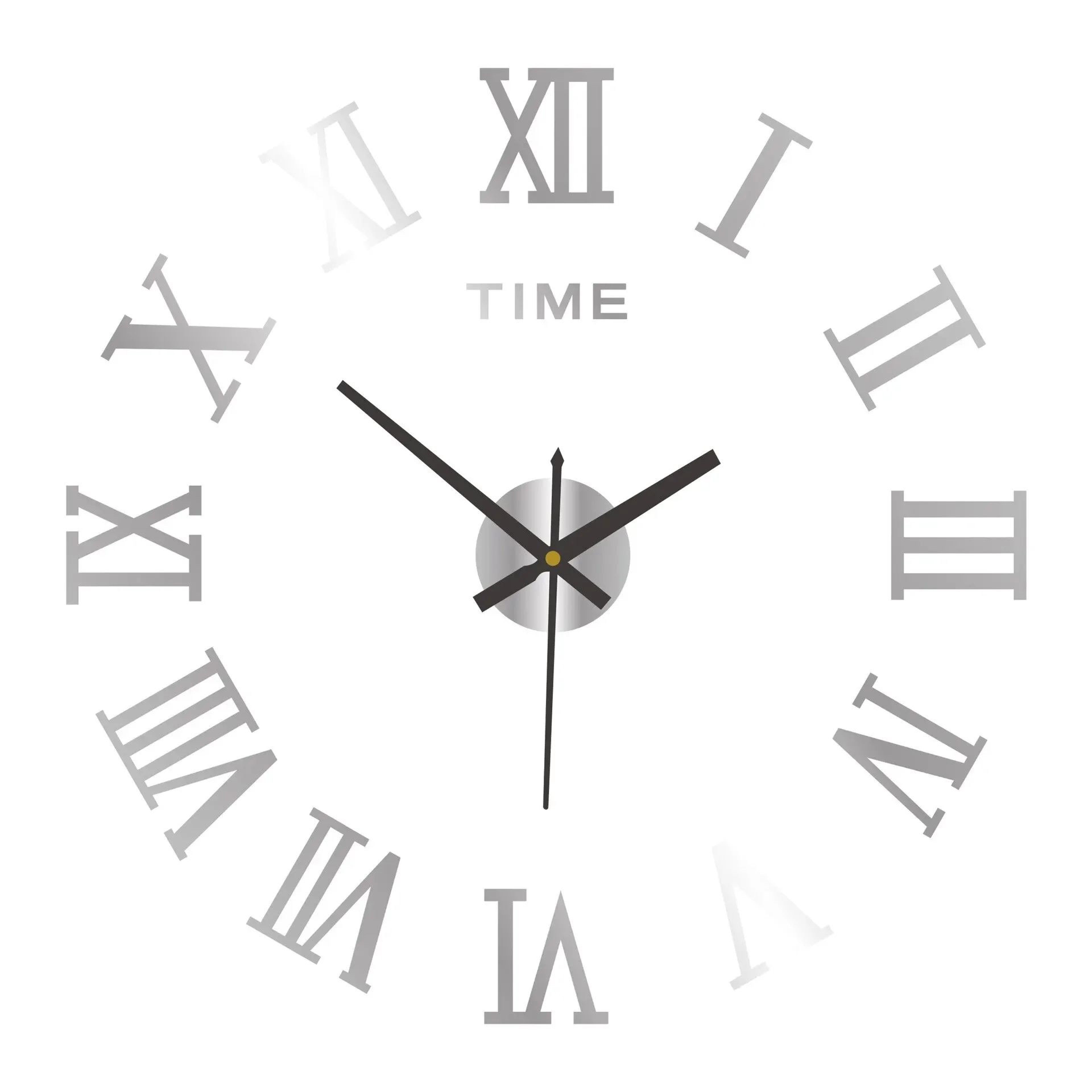 3D Mirror Roman Numeral Wall Clock 9