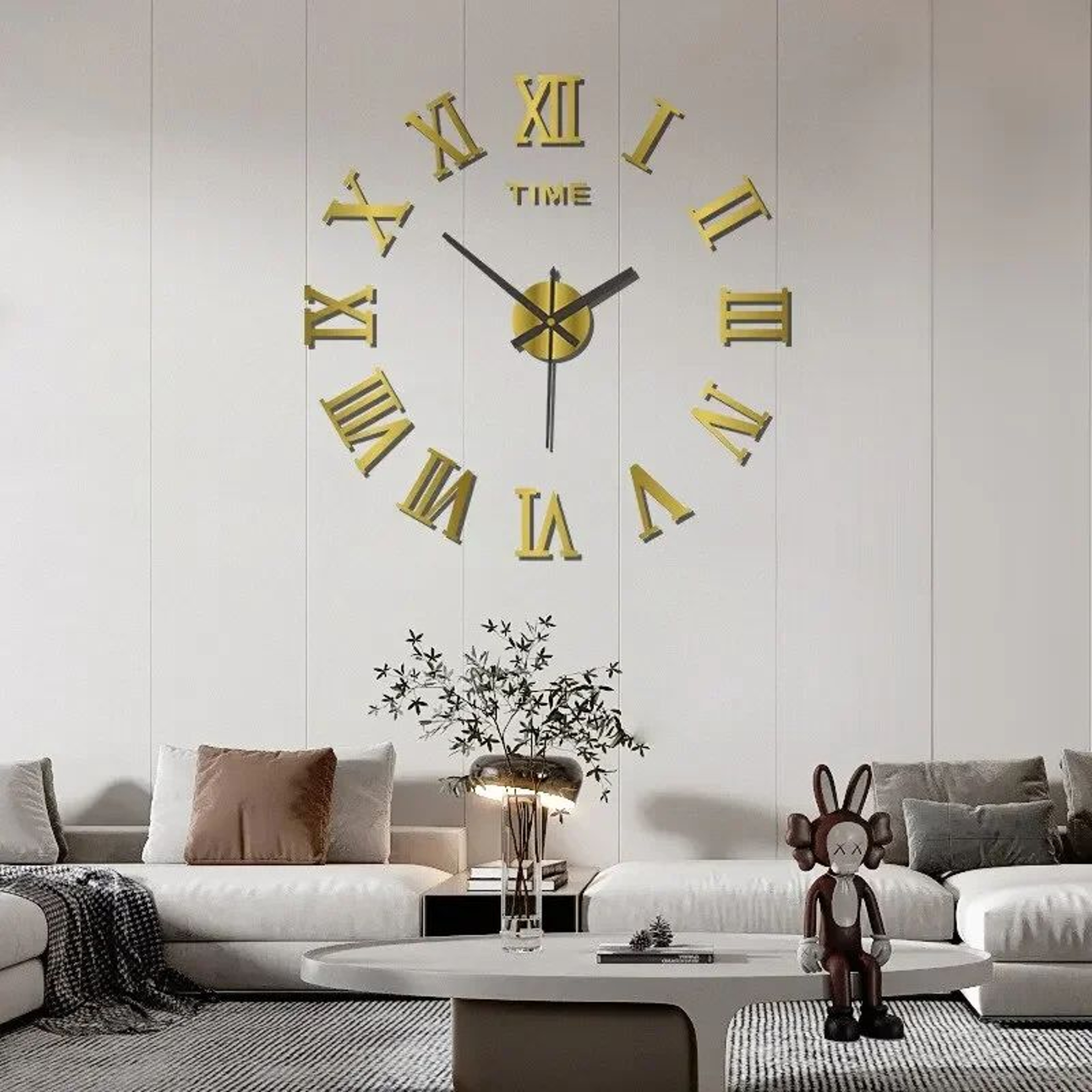 3D Mirror Roman Numeral Wall Clock 7
