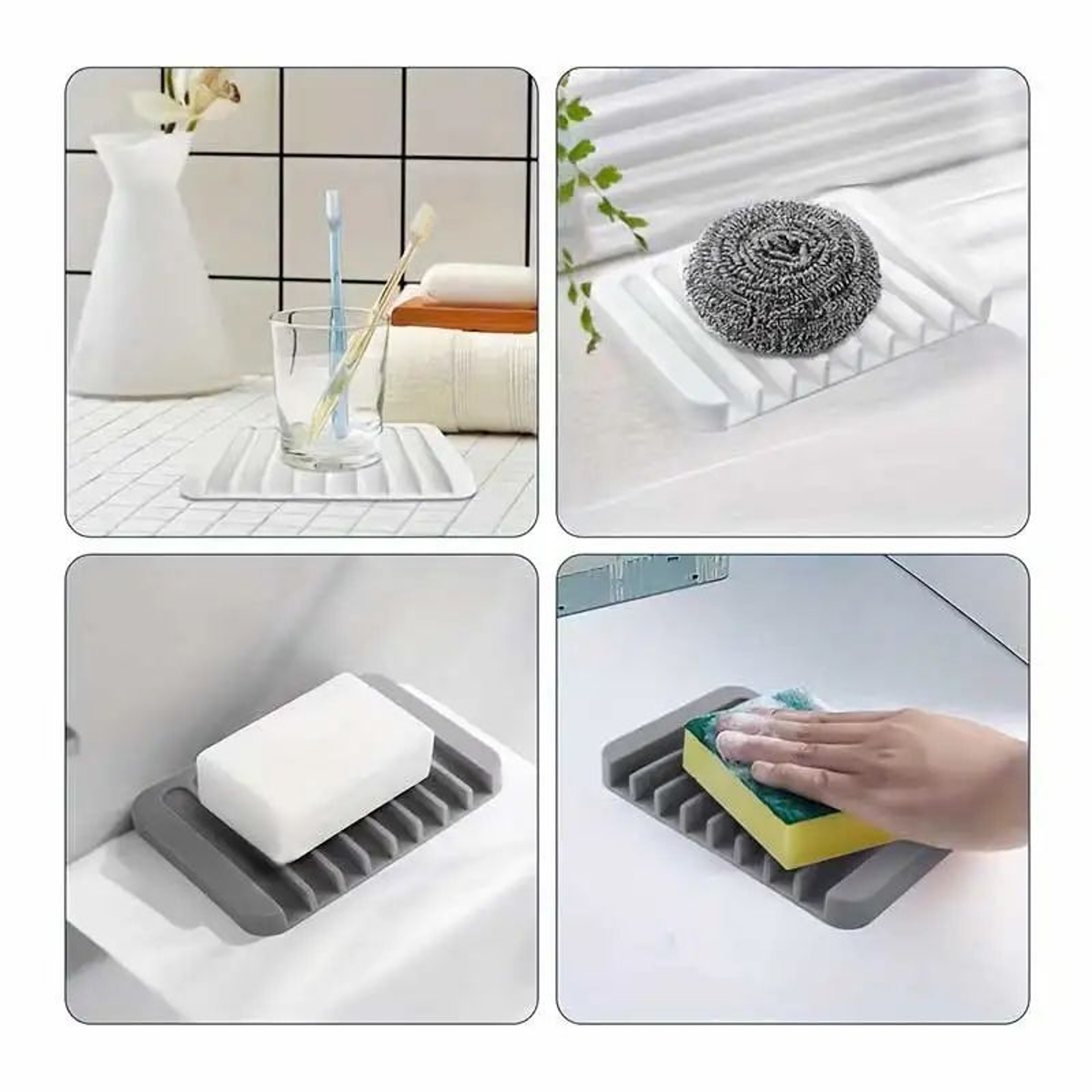 Self Draining Silicone Soap Dish 2