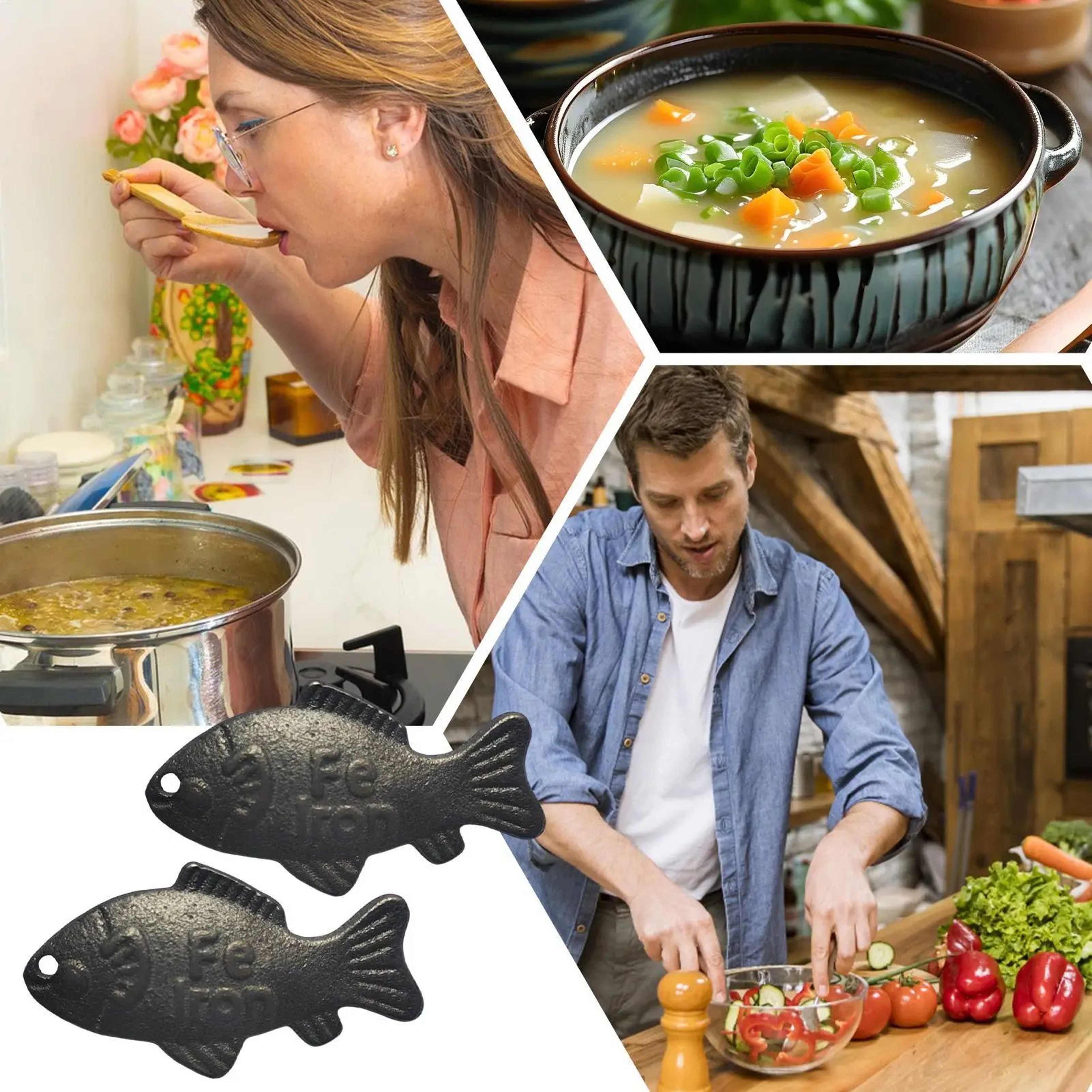 2 Piece Reusable Iron Fish Cooking Tool 4