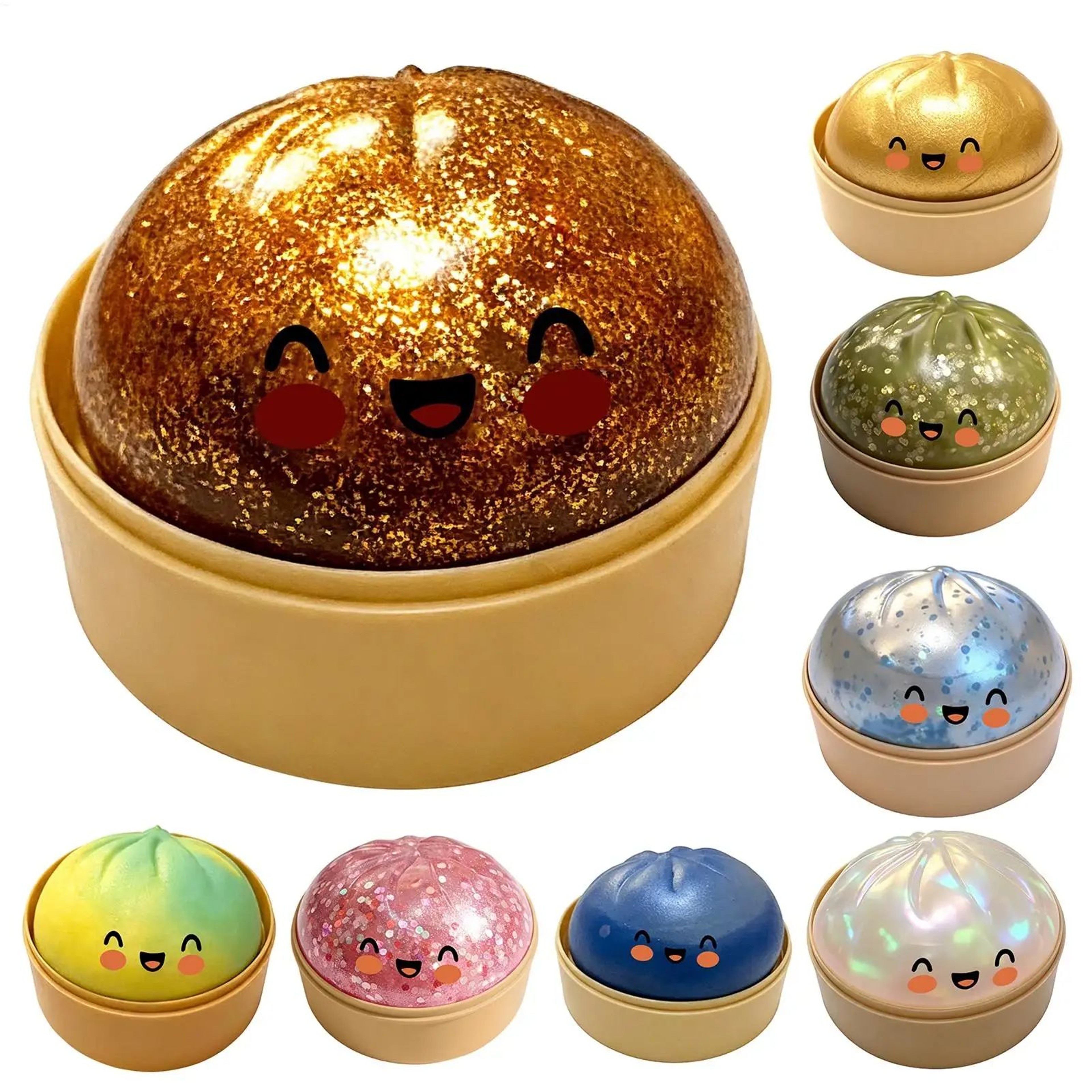 Glitter Rainbow Dumpling Squeeze Toy 5