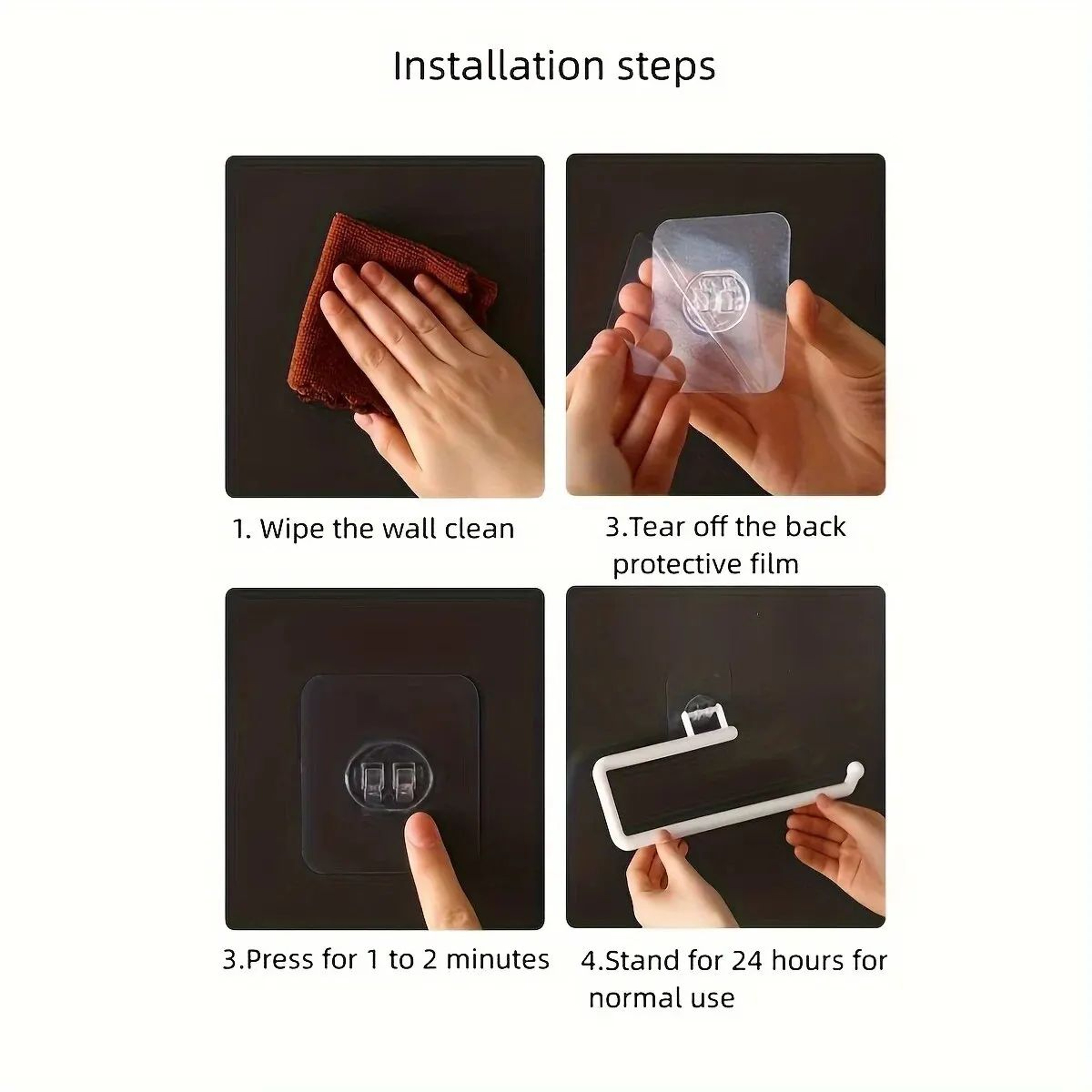 No Drill Wall Mounted Paper Towel Holder 5