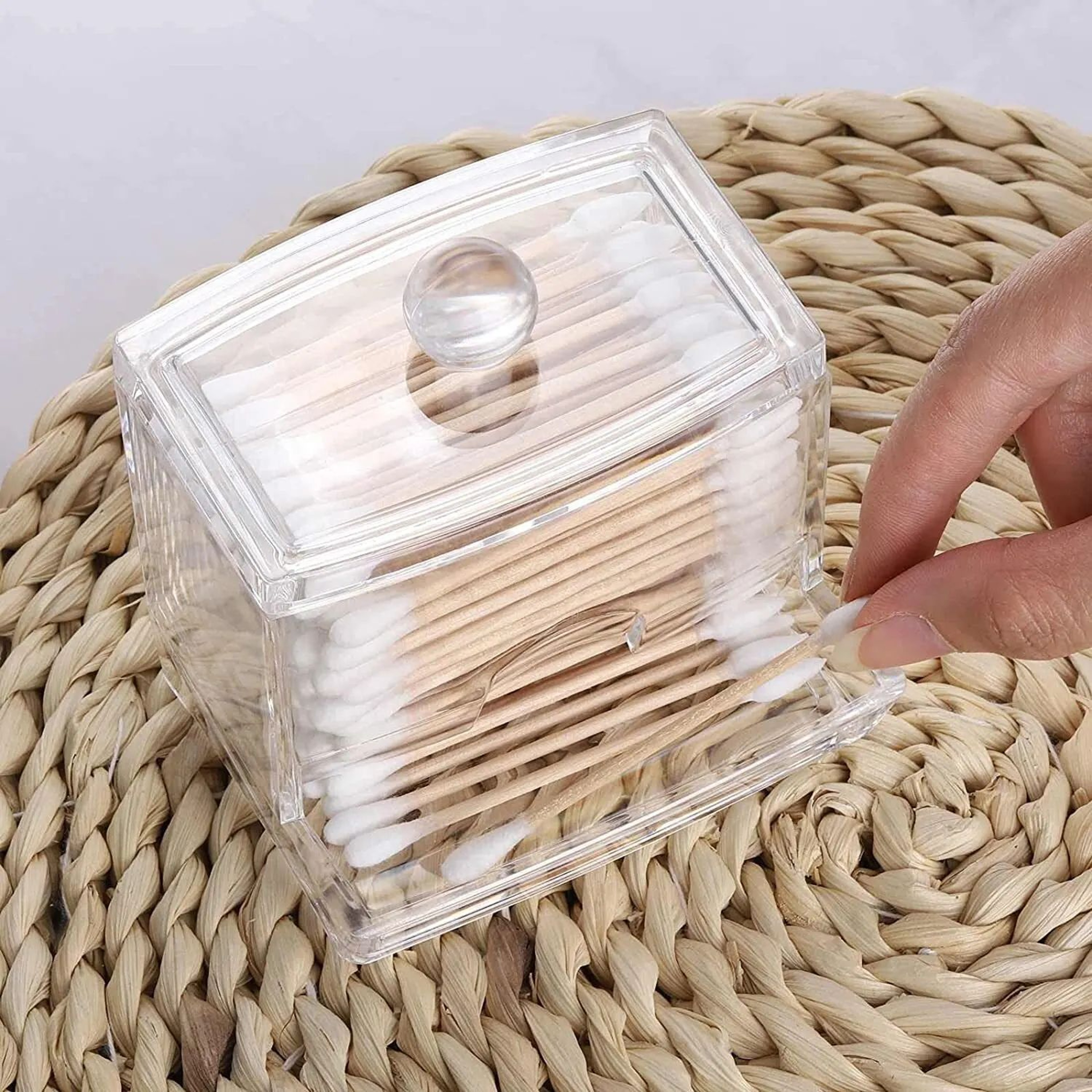 Clear Acrylic Cotton Swab Storage Jar 2