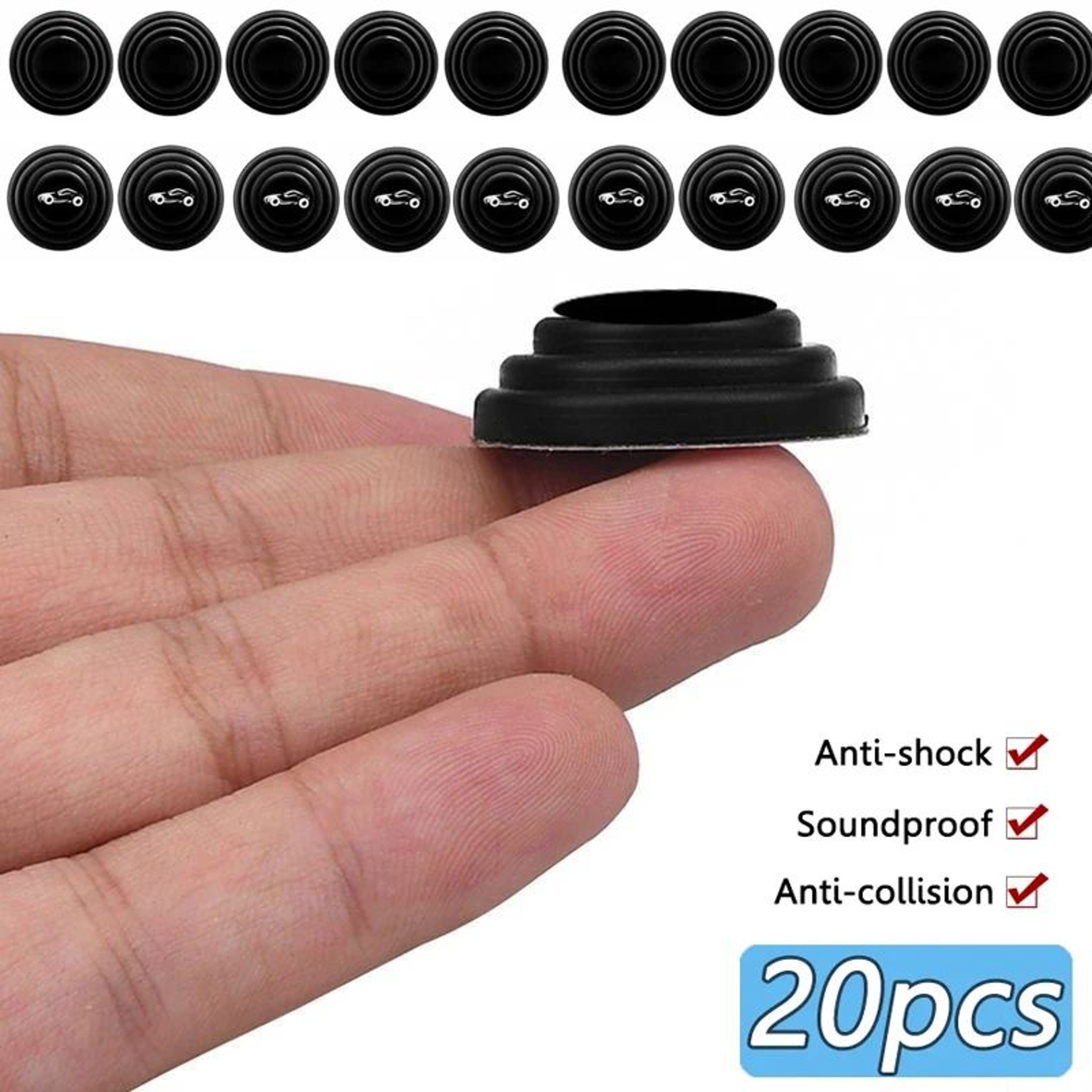 20 Piece Silicone Car Door Shock Pads 0