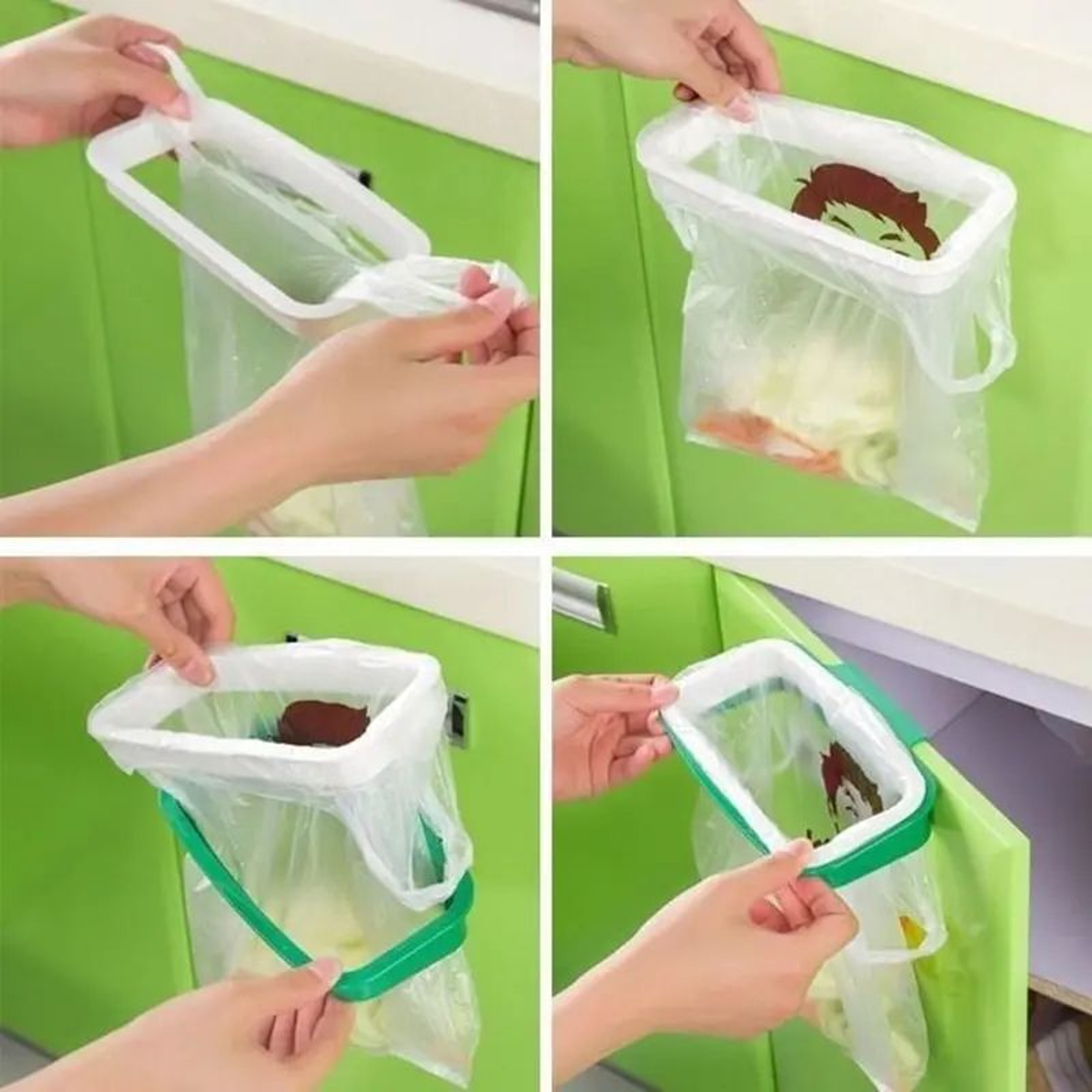 Hanging Kitchen Garbage Bag Holder With Lid 4
