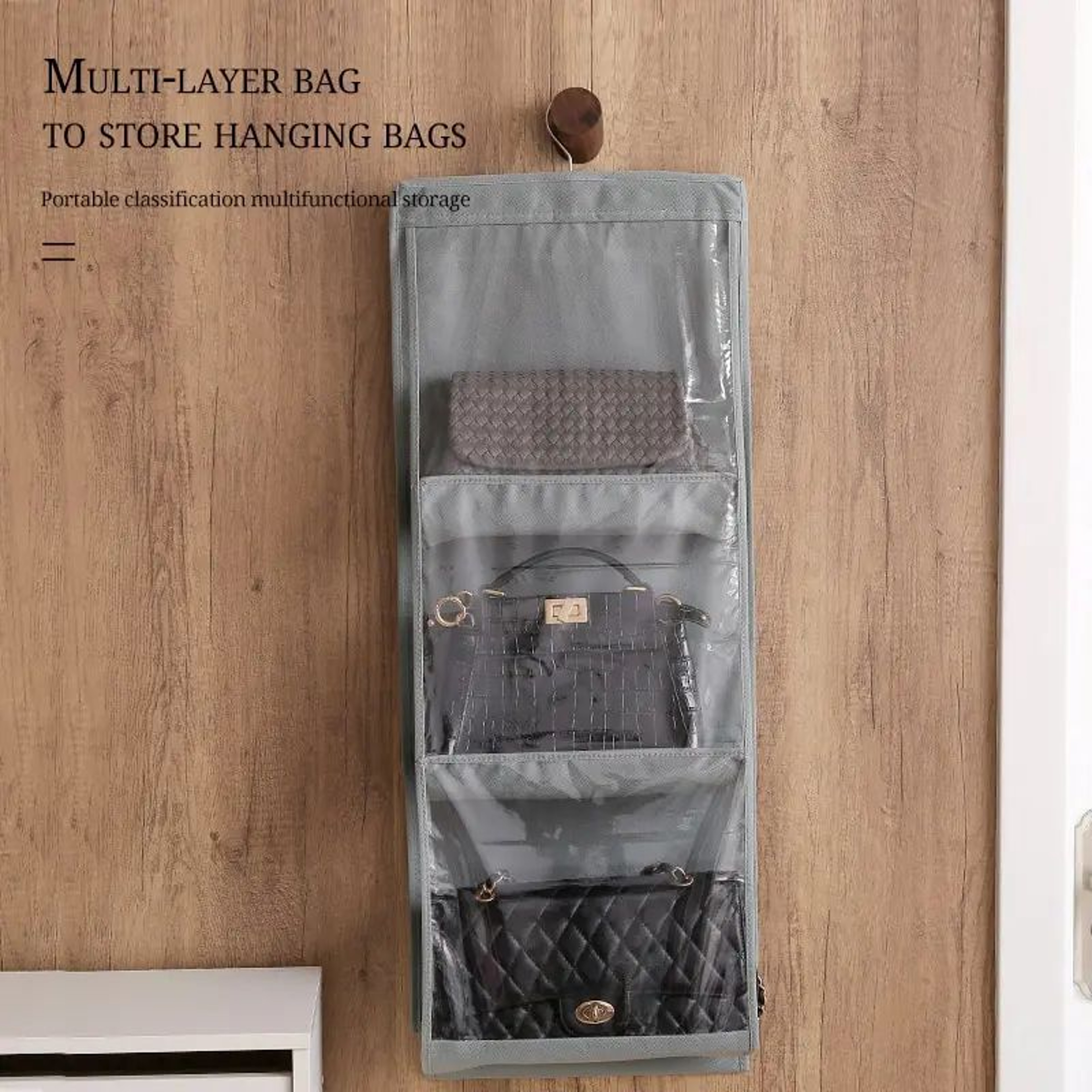6 Pocket Hanging Handbag Organizer 1