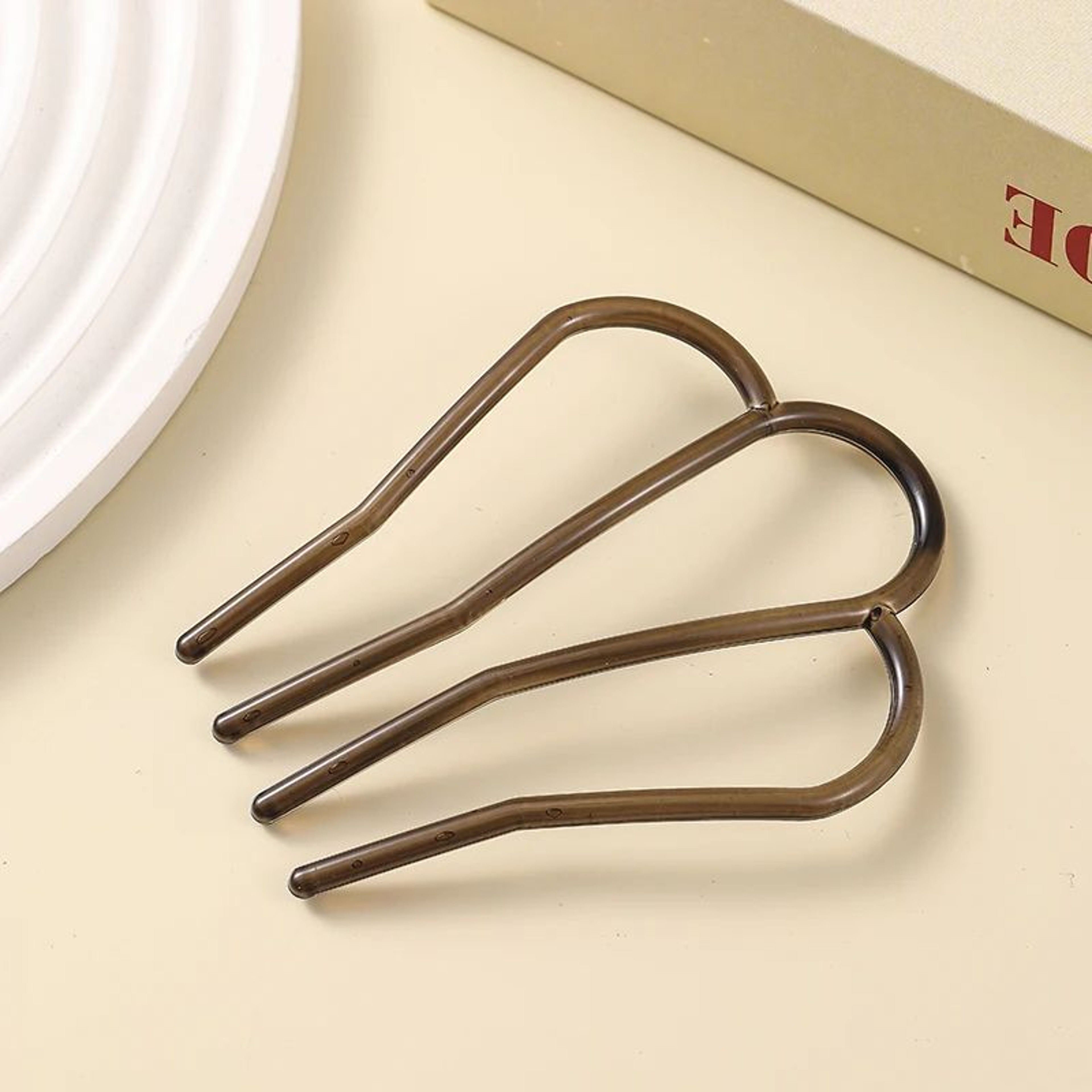 Leopard U Shape Acrylic Hair Fork 10