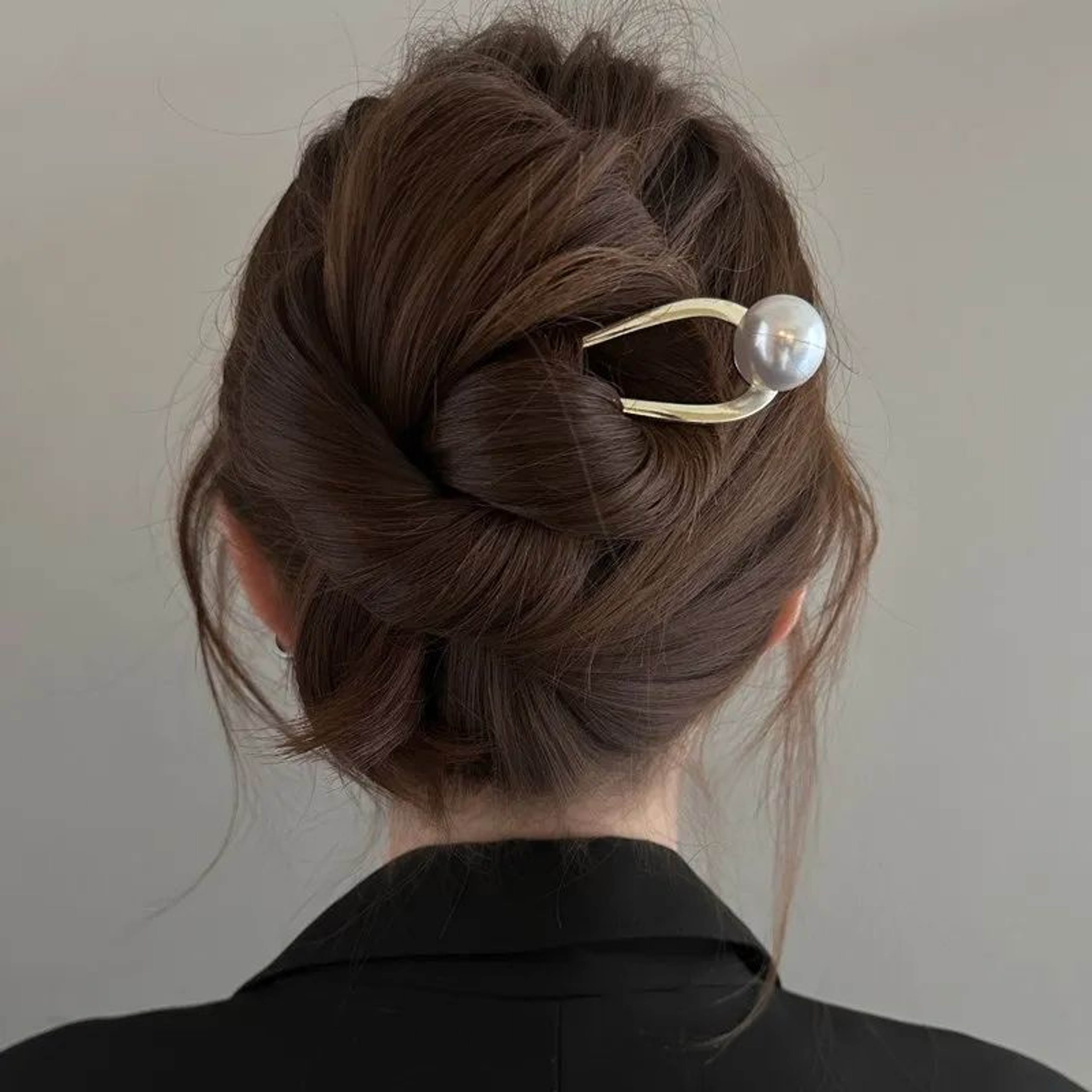 Pearl U Shape Metal Hair Fork 1