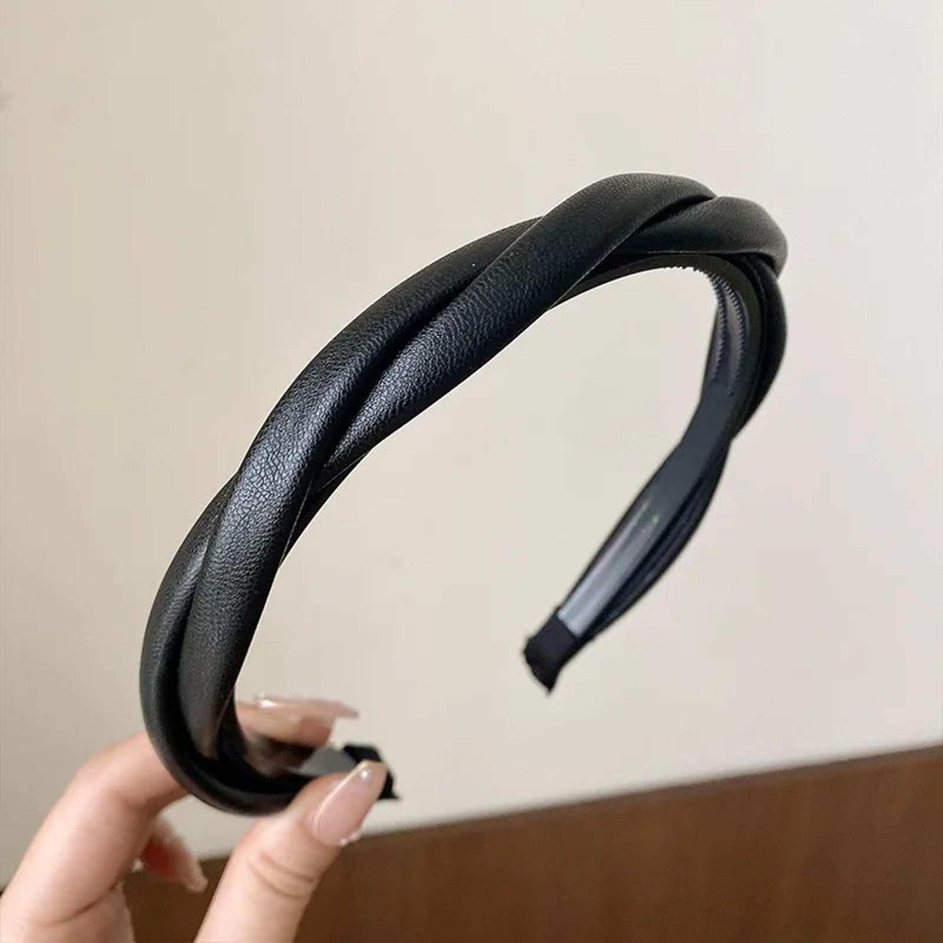Braided PU Leather Non Slip Headband 6