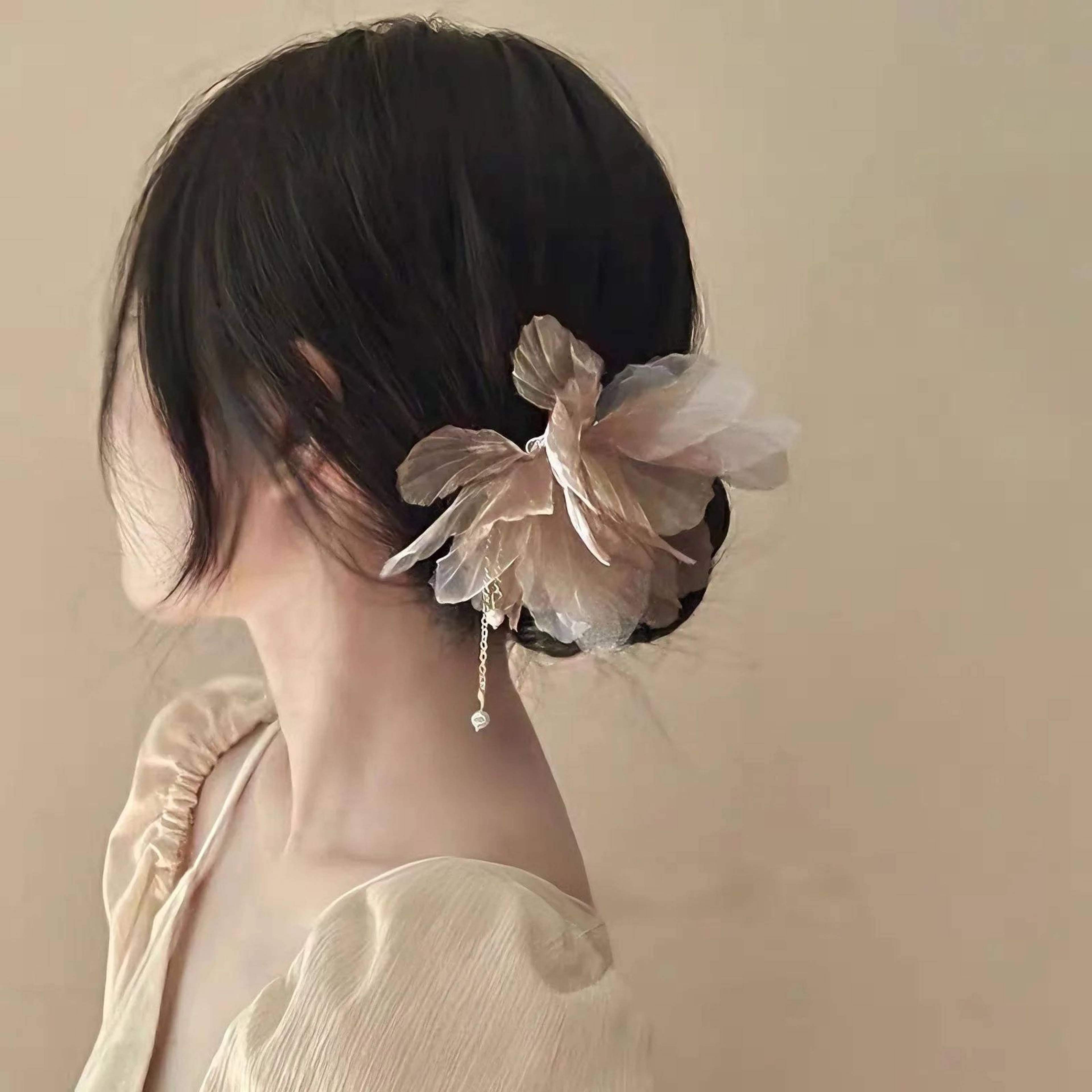 Pearl Flower Tassel U Shape Hair Fork 7