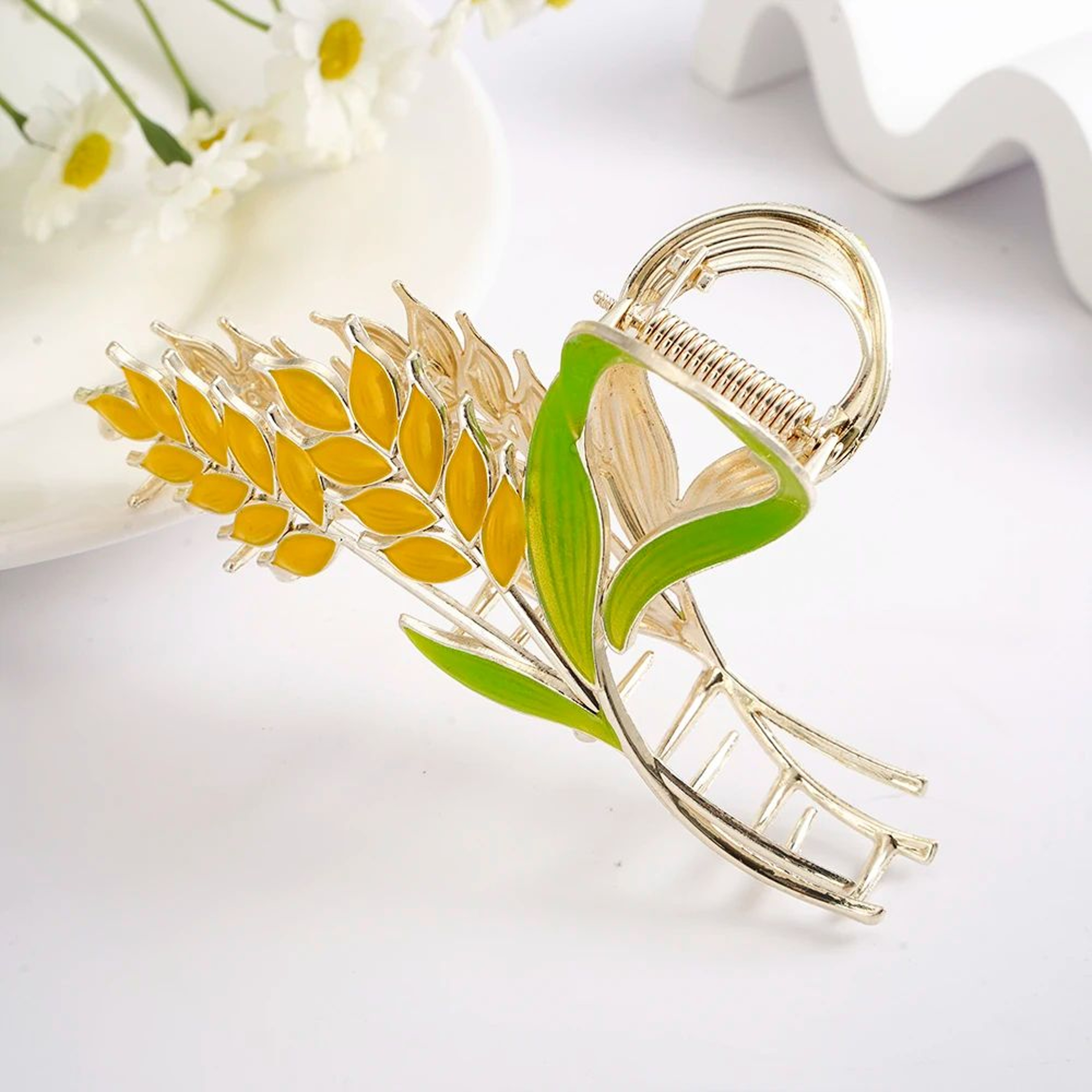 Wheat Leaf Metal Hair Claw 6