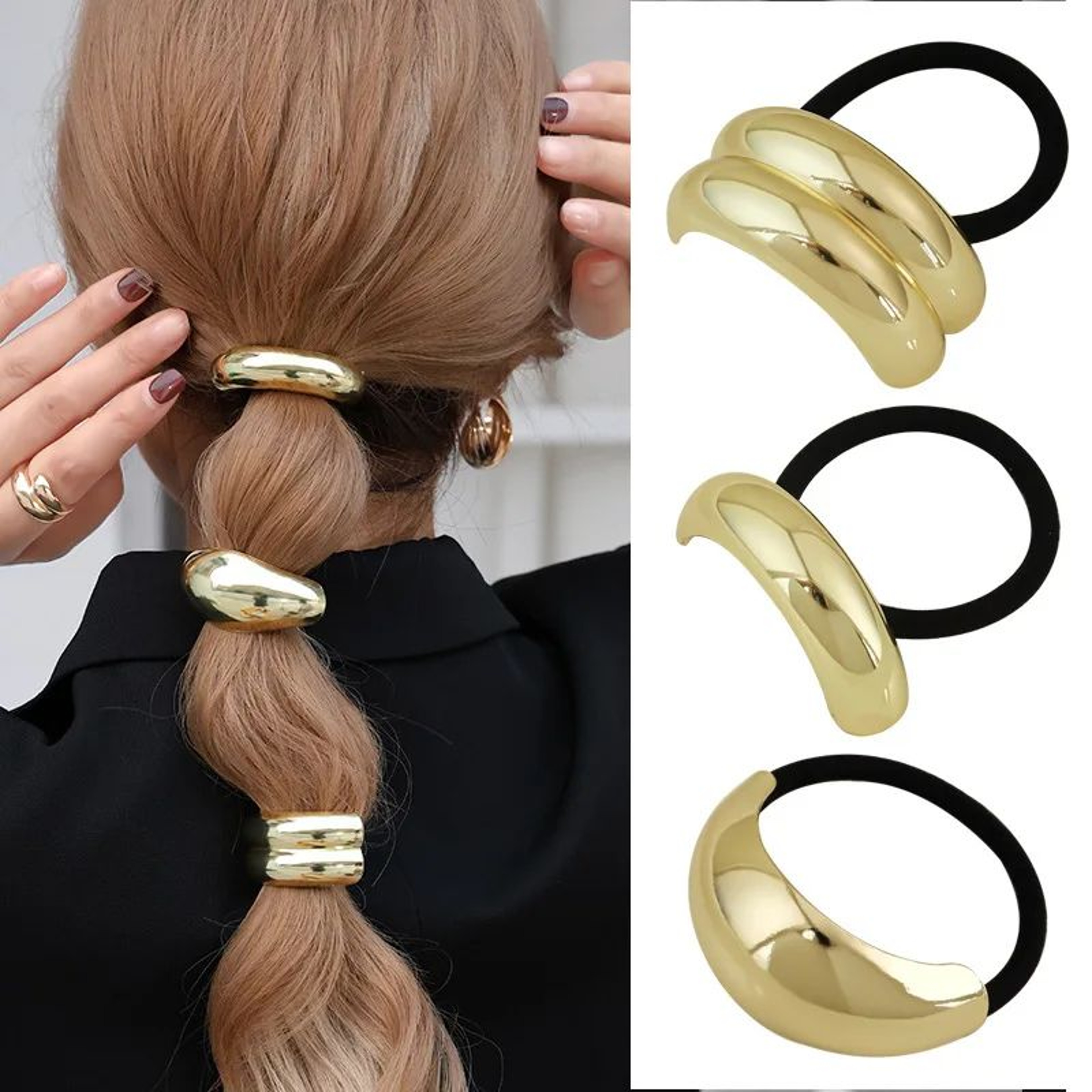 Double Layer Metal Elastic Hair Tie 2