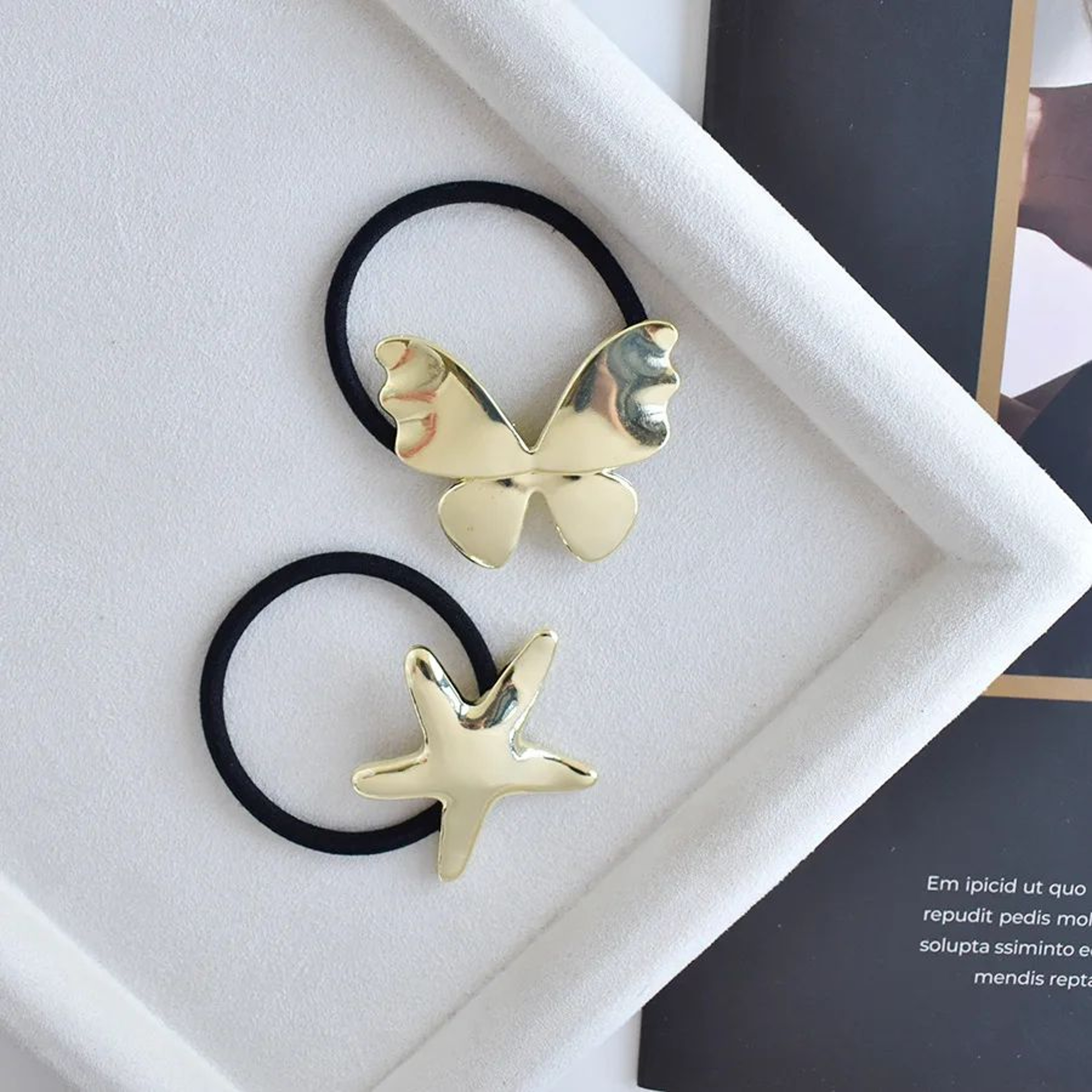 Double Layer Metal Elastic Hair Tie 5