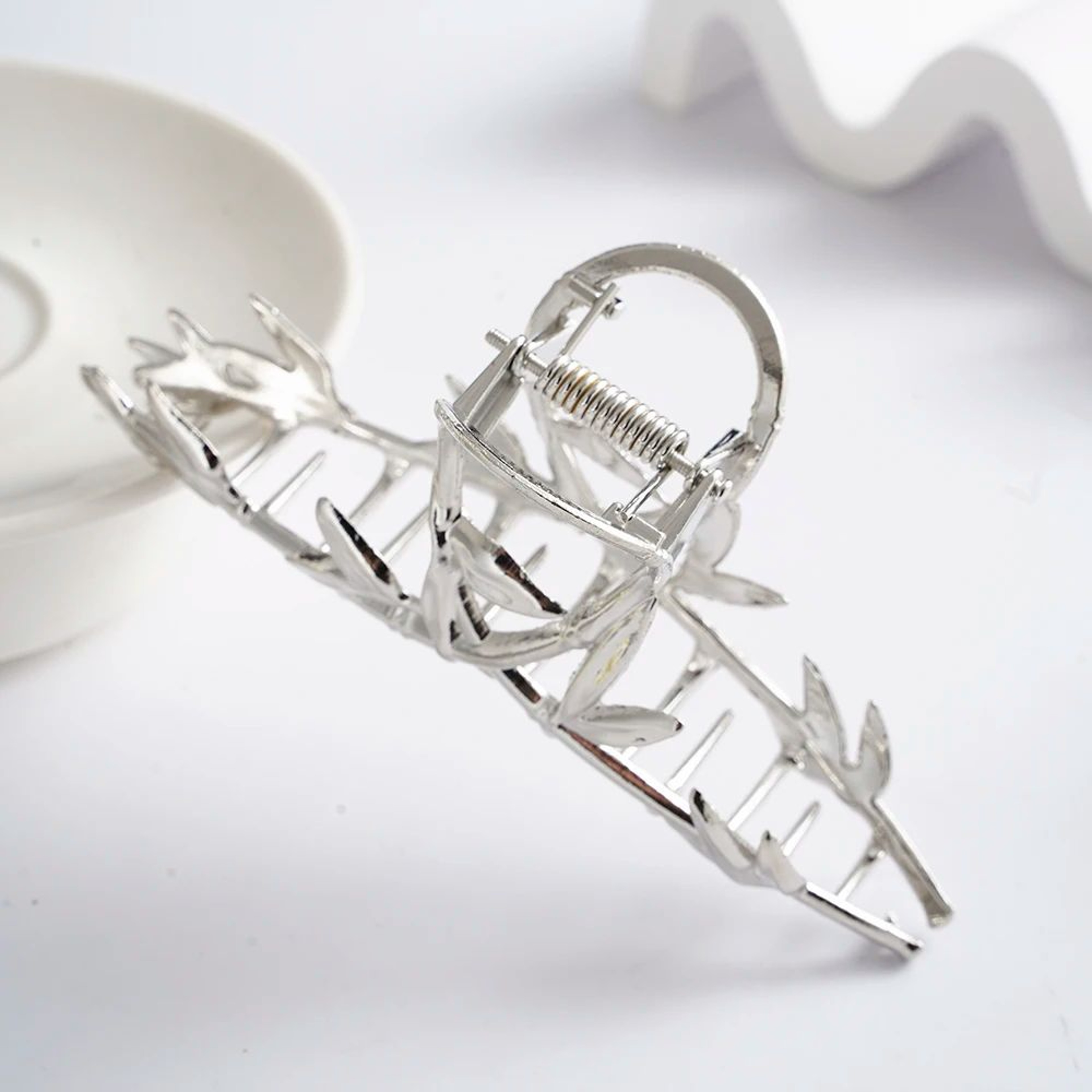 Ginkgo Leaf Butterfly Metal Hair Claw 7
