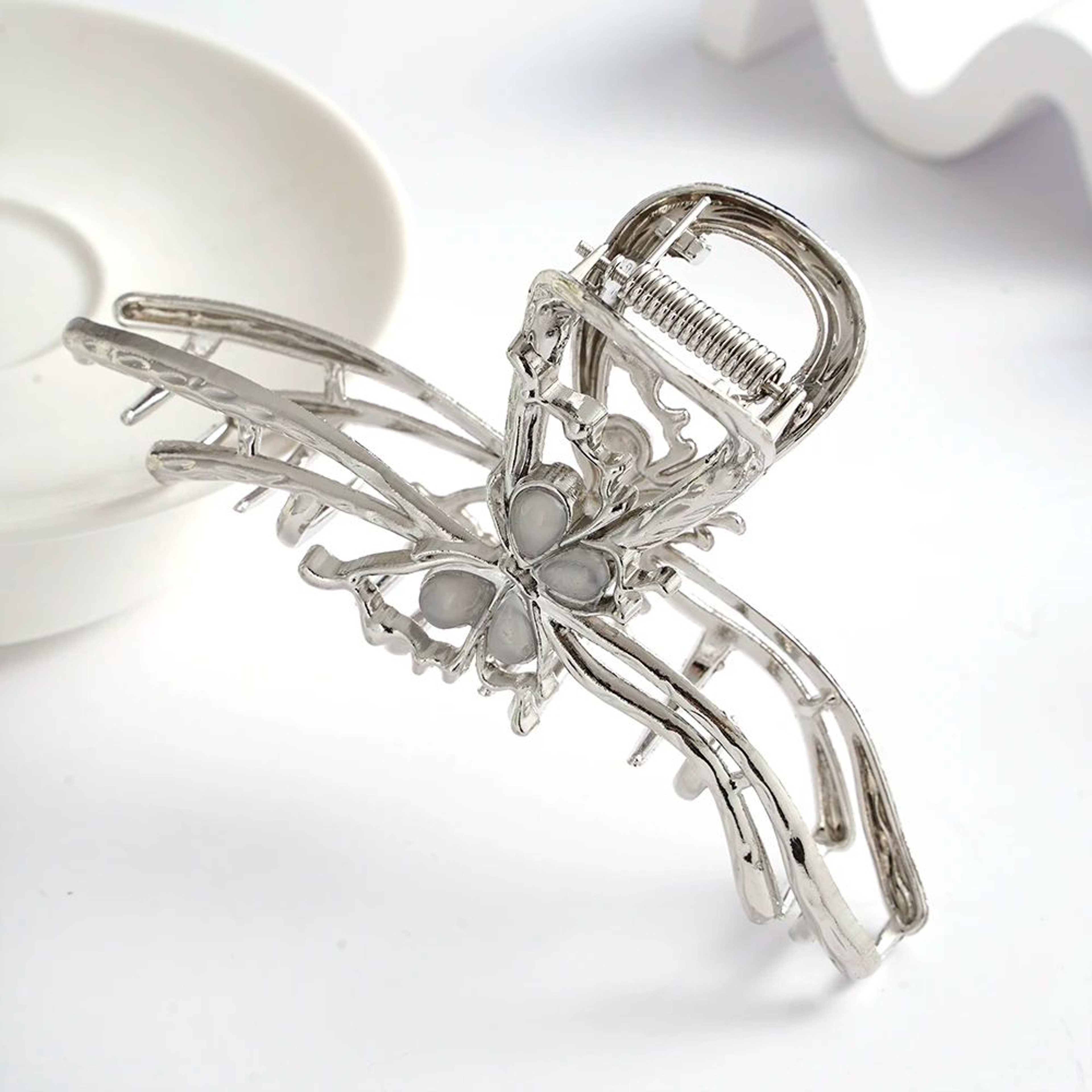 Ginkgo Leaf Butterfly Metal Hair Claw 9