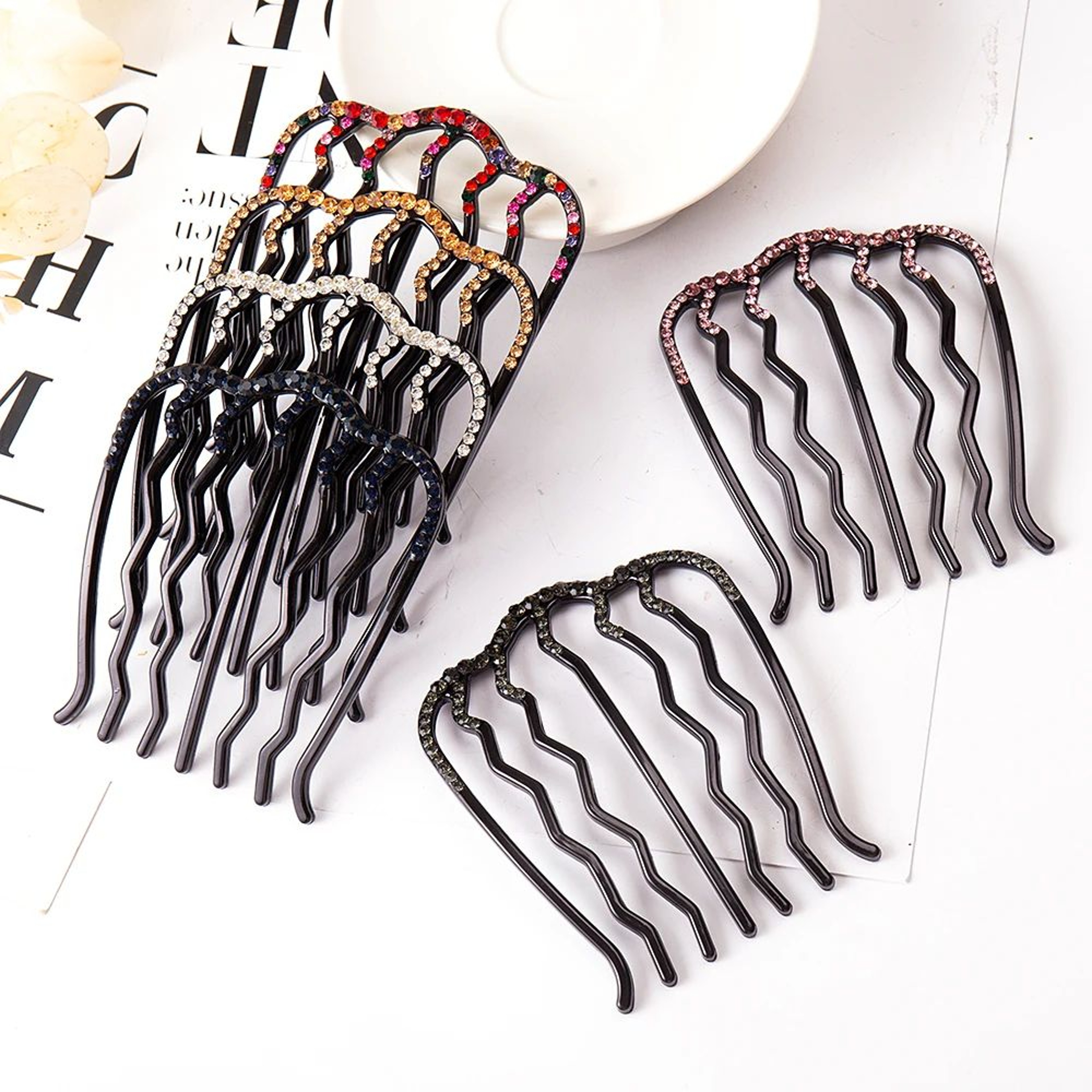 Crystal Rhinestone Bun Hair Comb 3