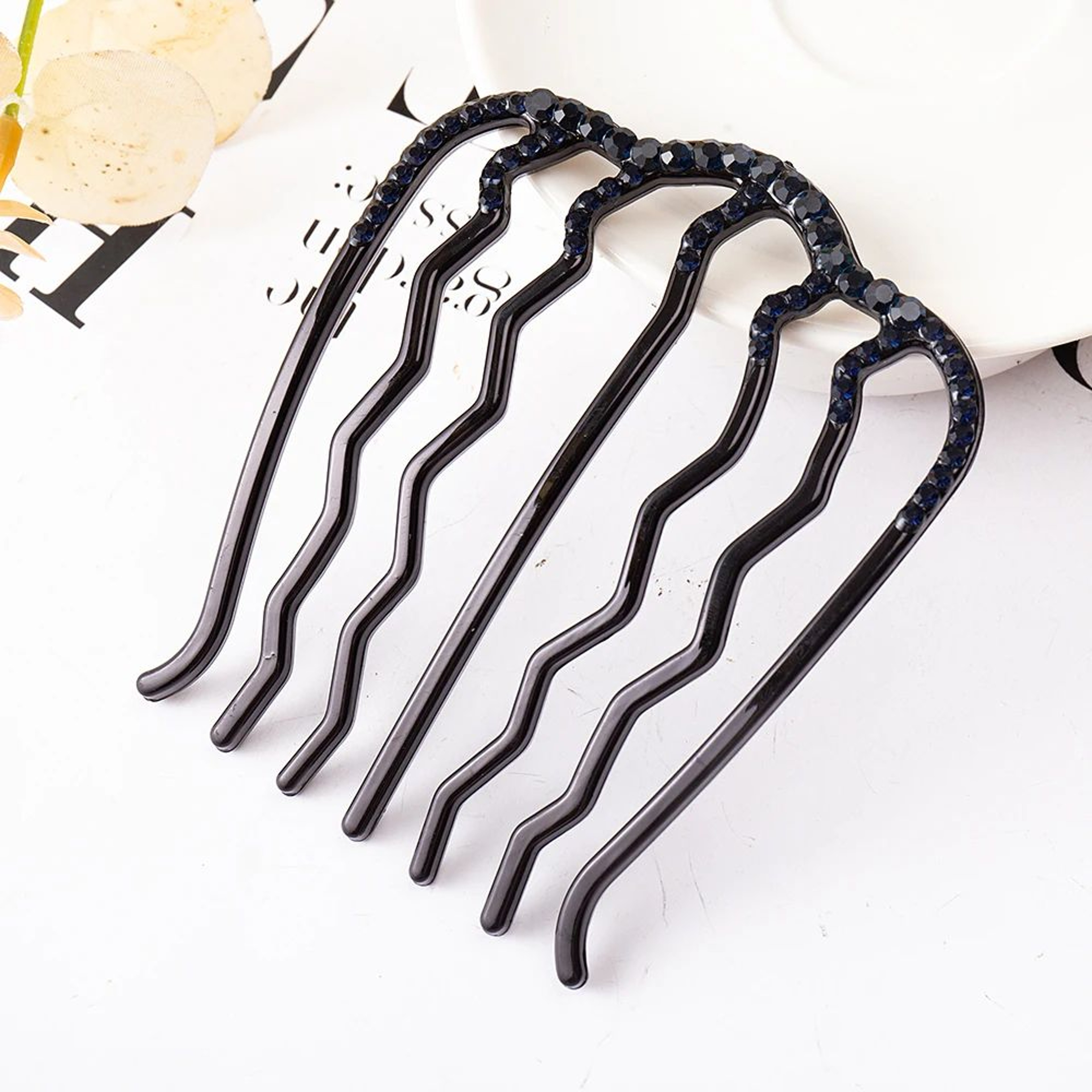 Crystal Rhinestone Bun Hair Comb 12