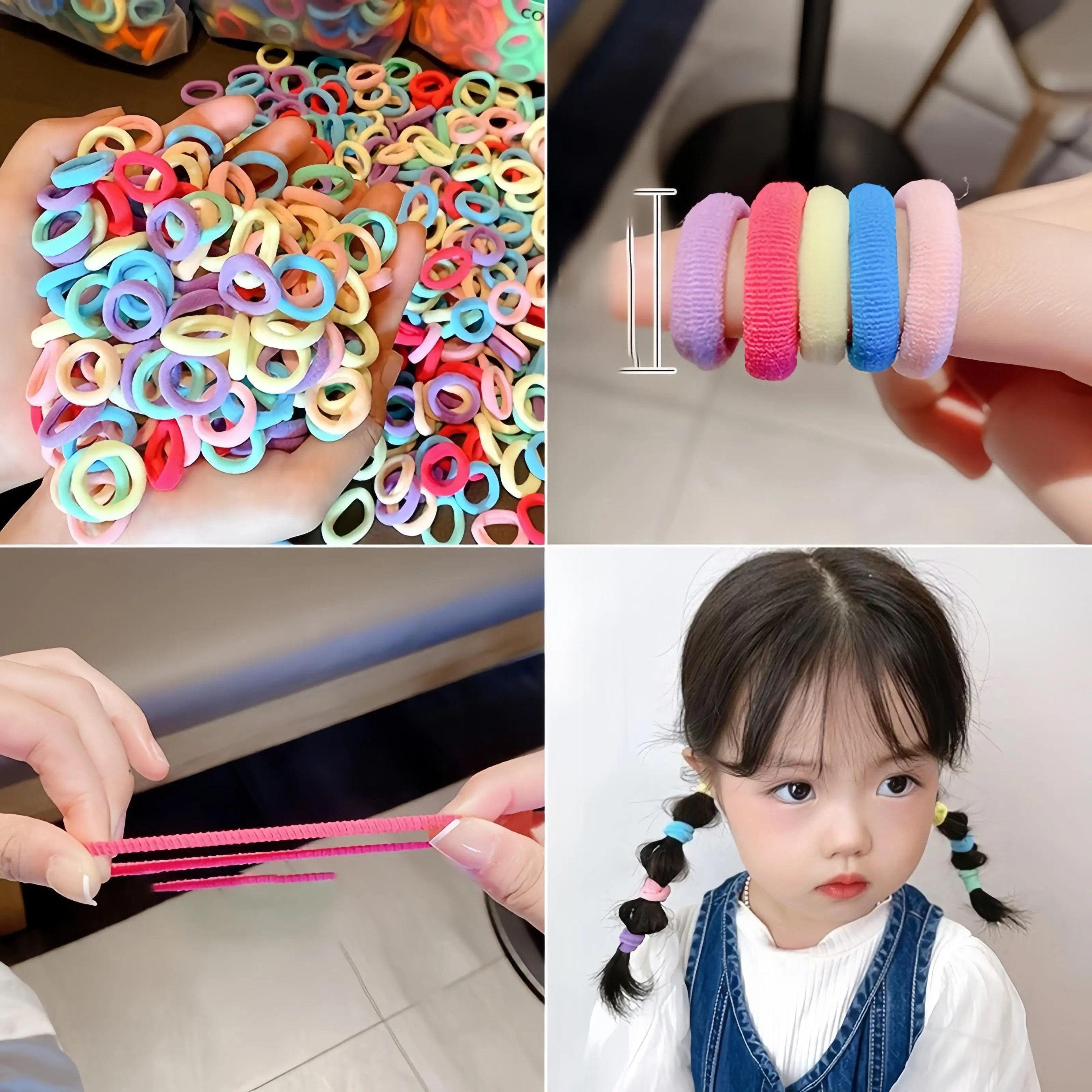 100 Piece Colorful Nylon Hair Tie Set 2