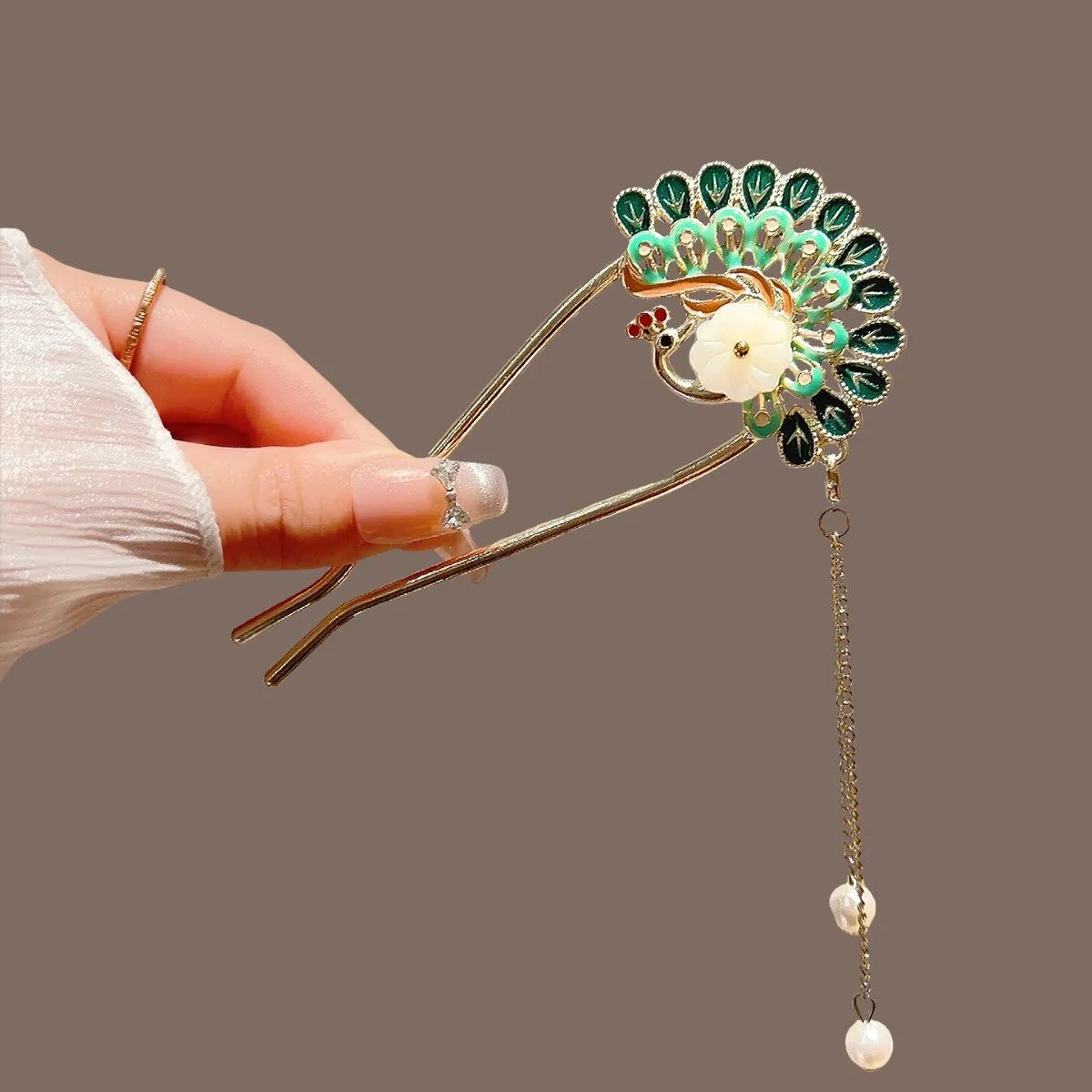 Pearl Butterfly Tassel Hair Fork 7