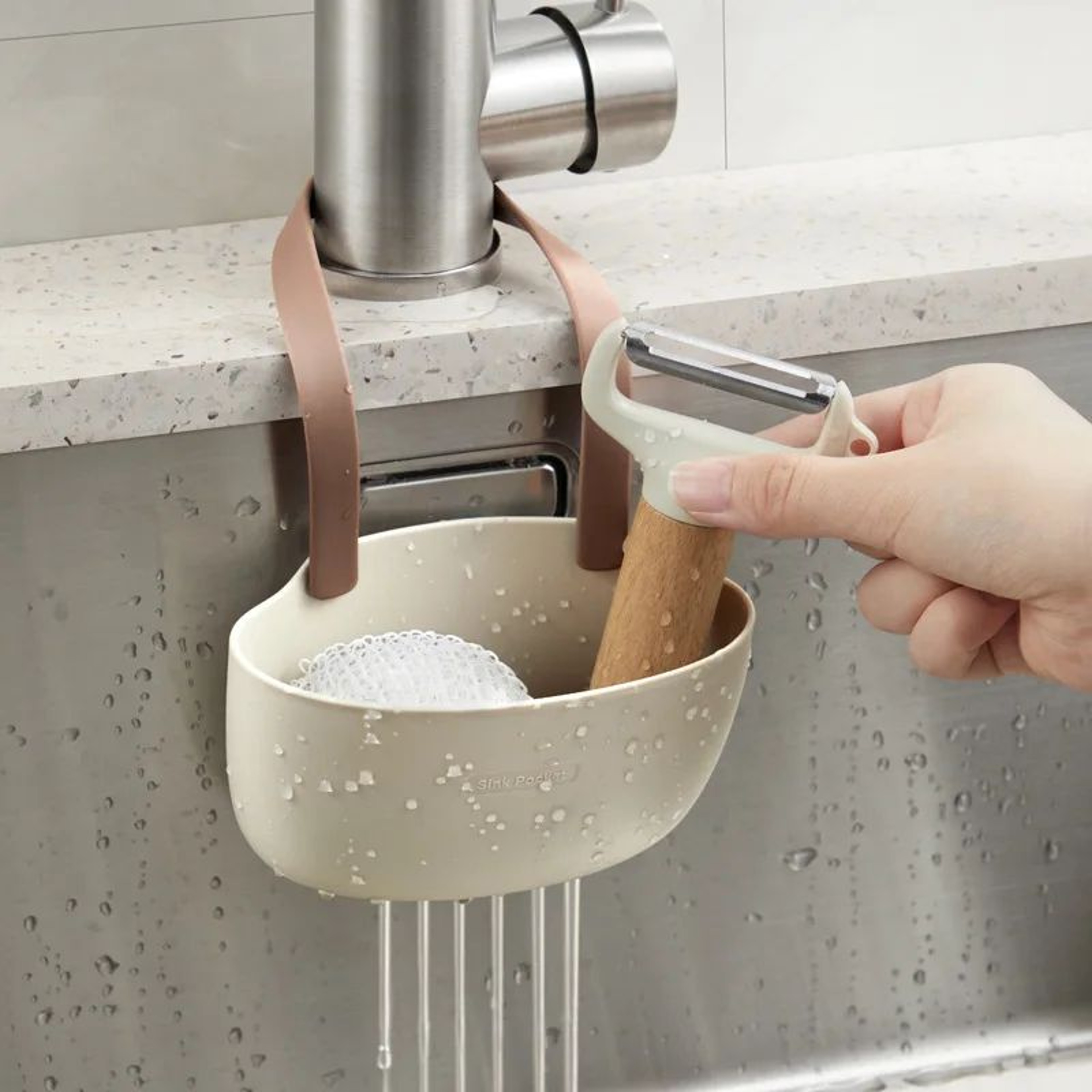 Kitchen Sink Sponge Holder And Drain Basket 1