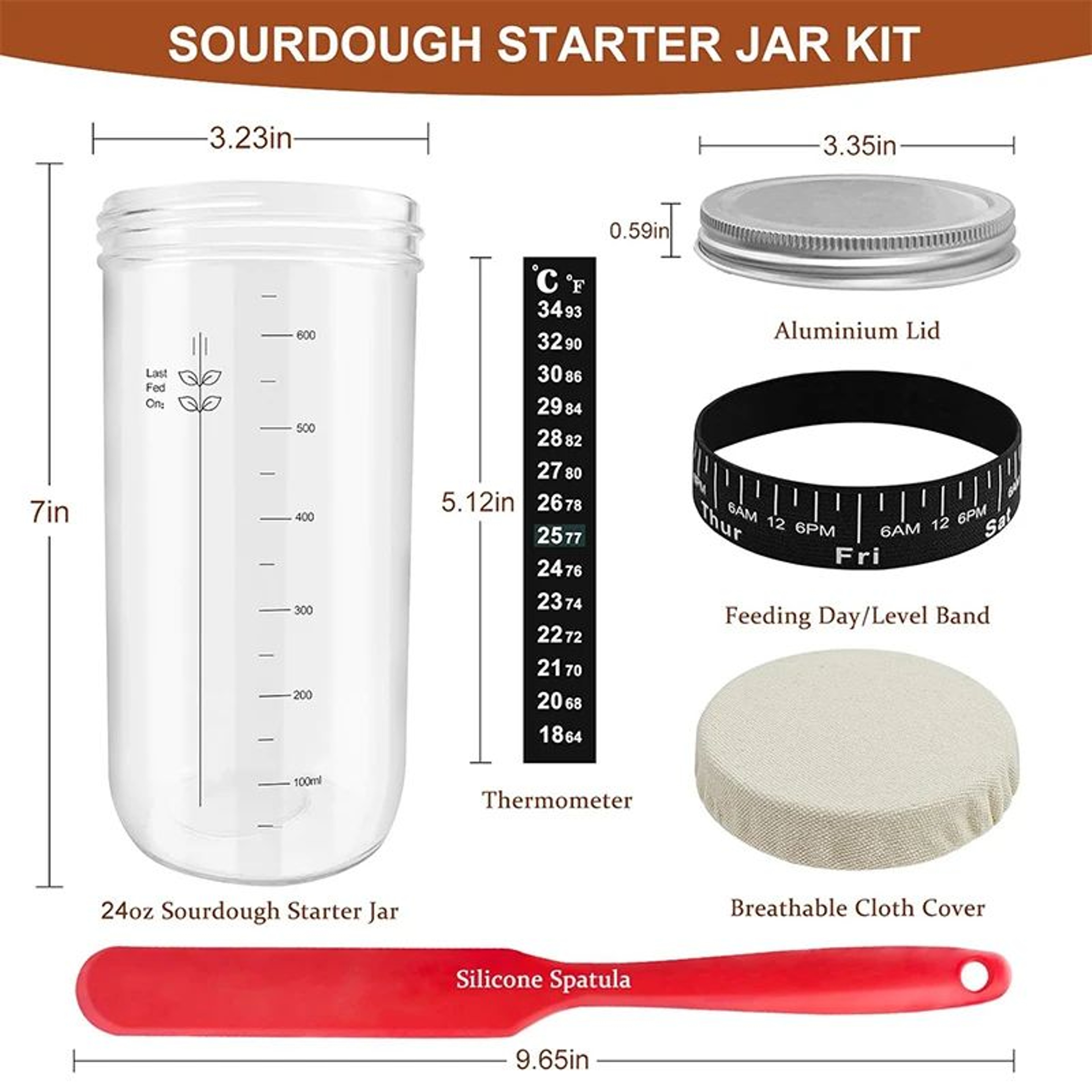 24 Oz Glass Sourdough Starter Jar Kit 1