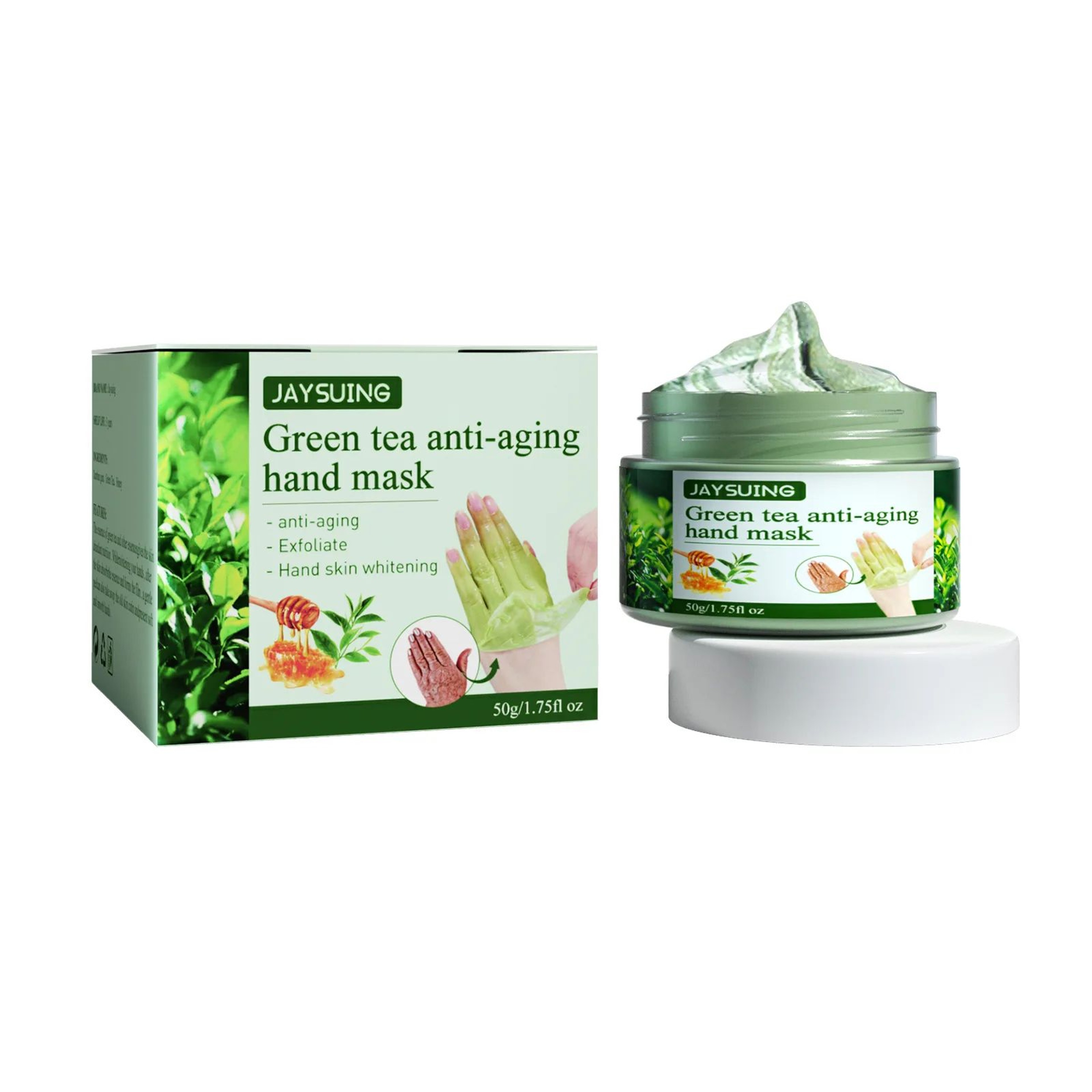 Green Tea Moisturizing And Exfoliating Hand Mask 1