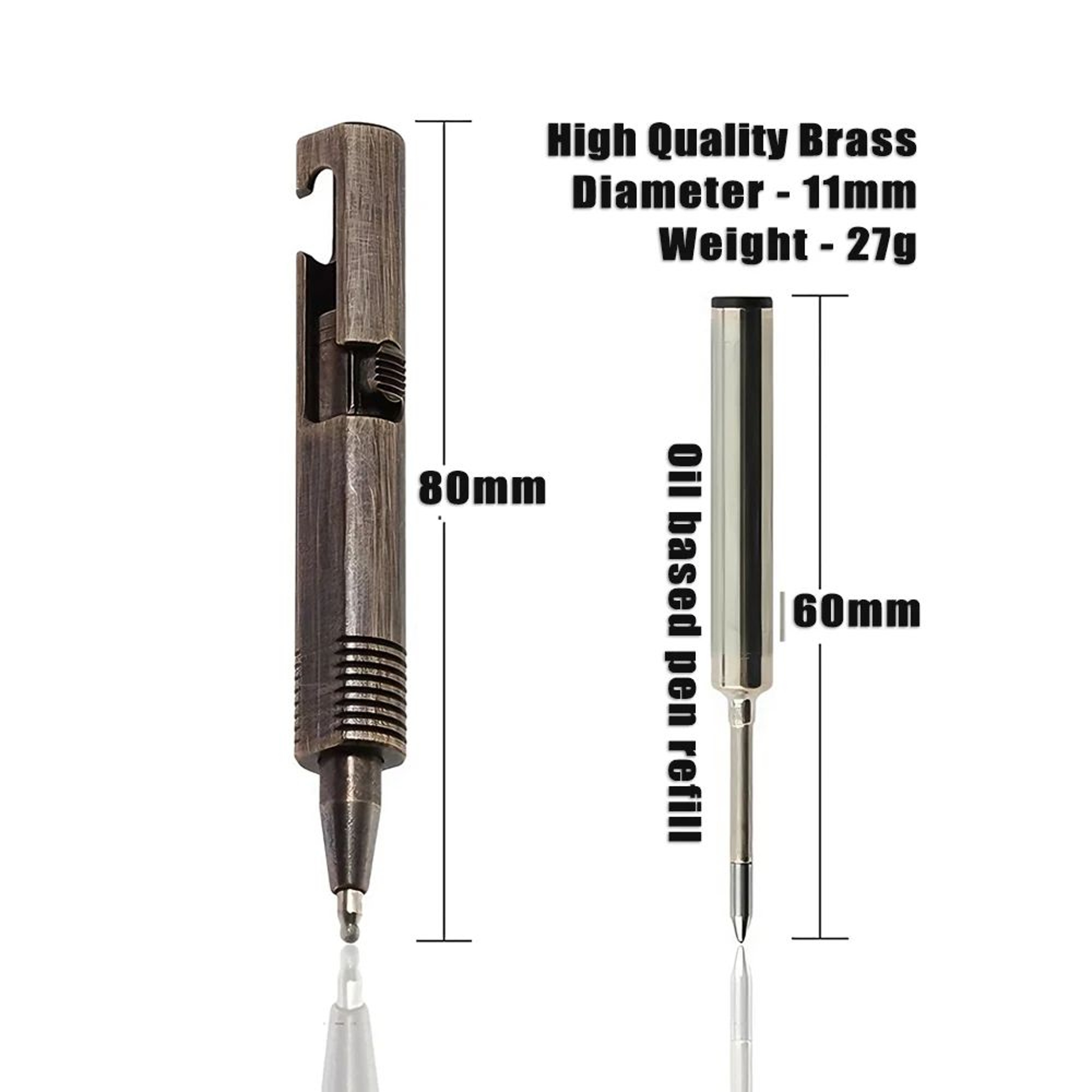 Mini Brass Bolt Action Ballpoint Pen 1