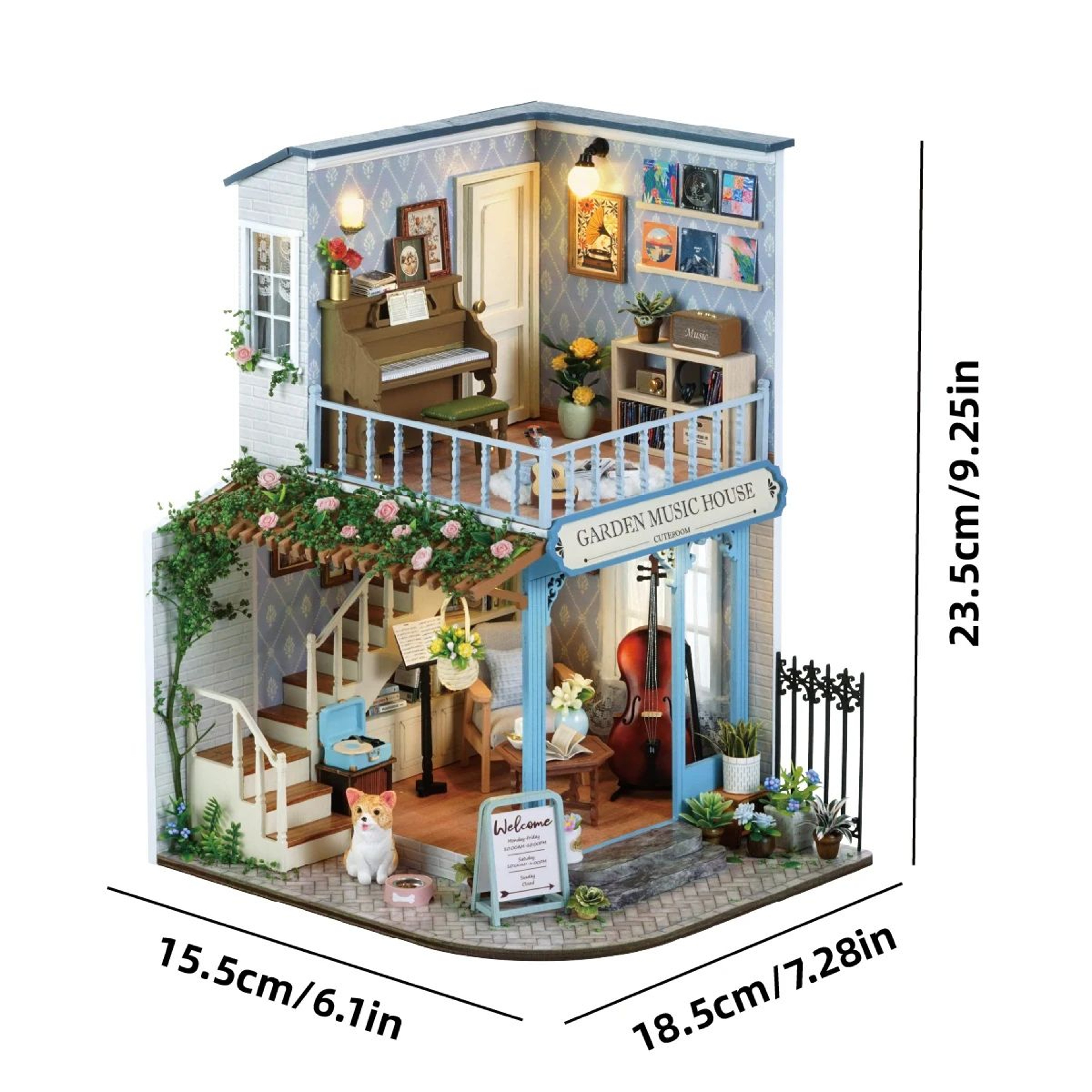 DIY Miniature Bookshelf Dollhouse 3D Puzzle Kit 1