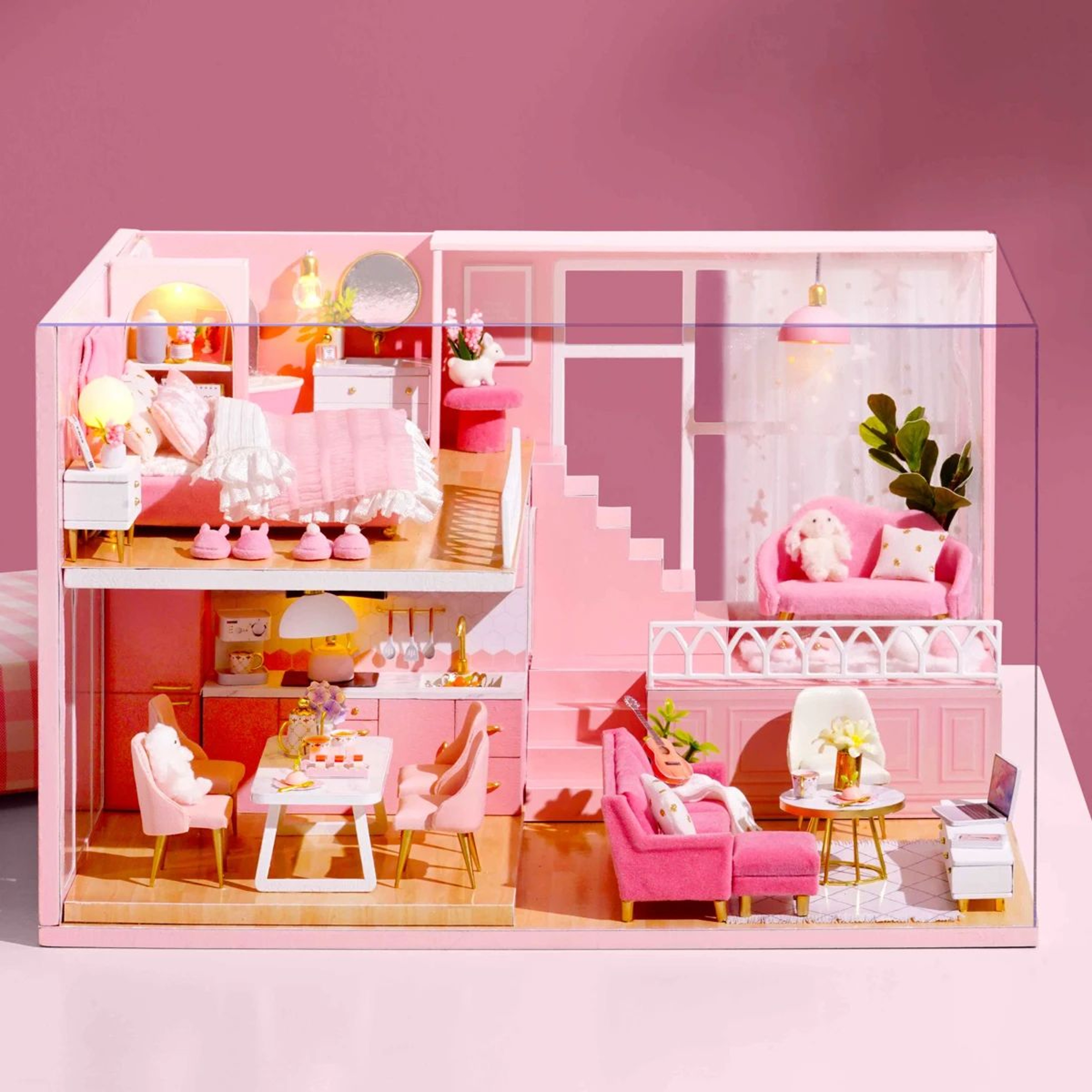 Princess DIY Miniature Dollhouse Kit With Furniture 2