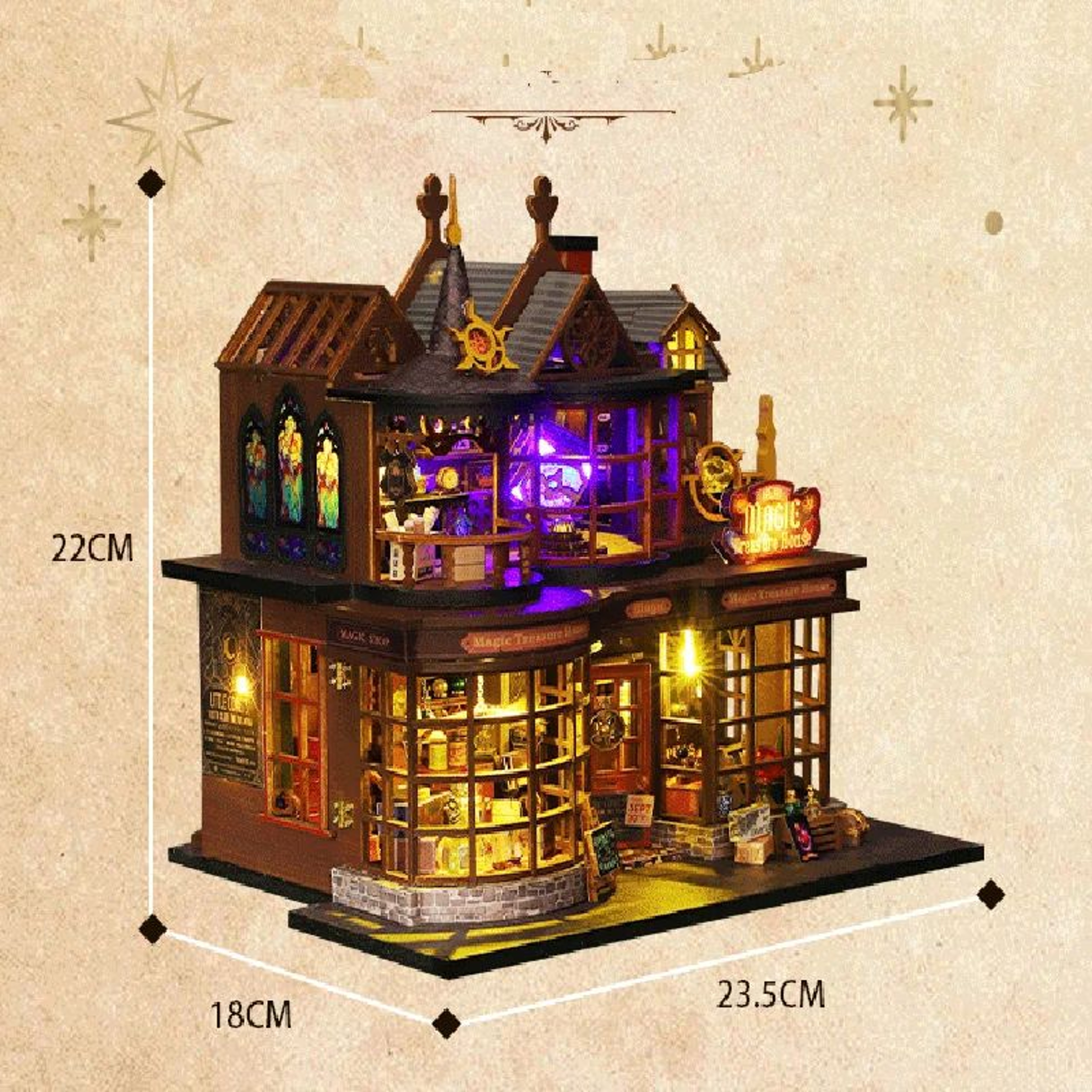 DIY Wooden Miniature Dollhouse Kit With Furniture 1